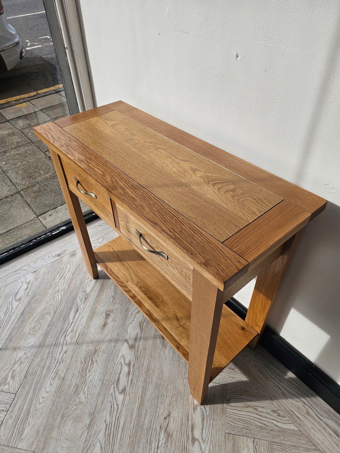 Oak Console Table 85cm width @#