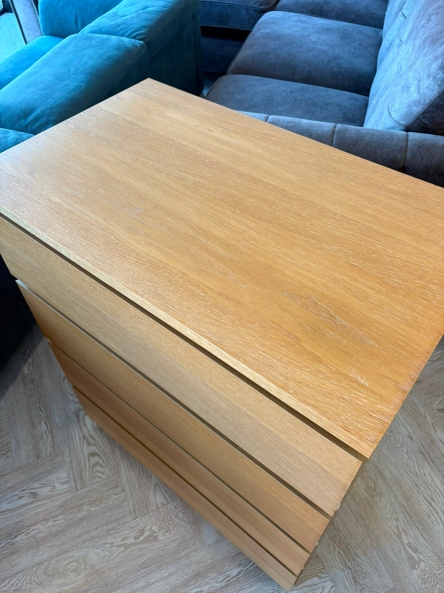 Ikea Malm Oak 4 Drawer Chest #