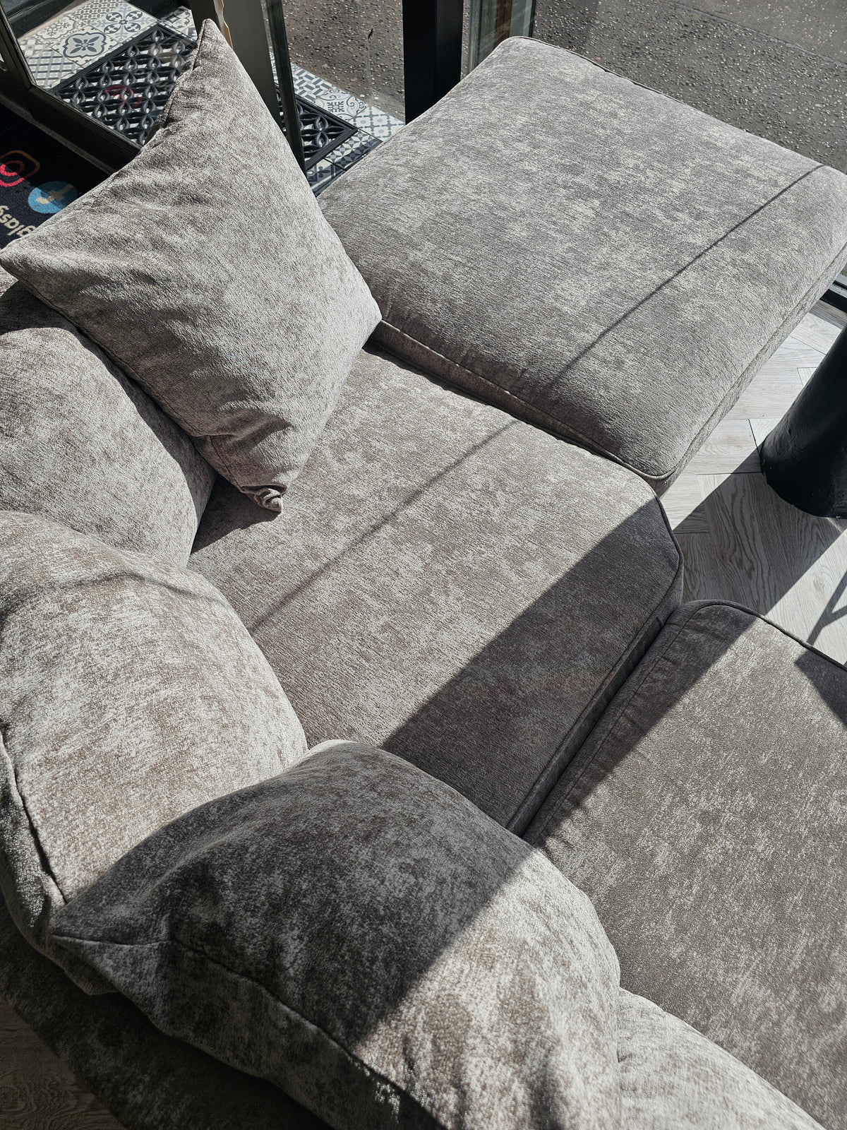 Sofaclub Bishop U-Shape Sofa in Frosty Mink Chenille @