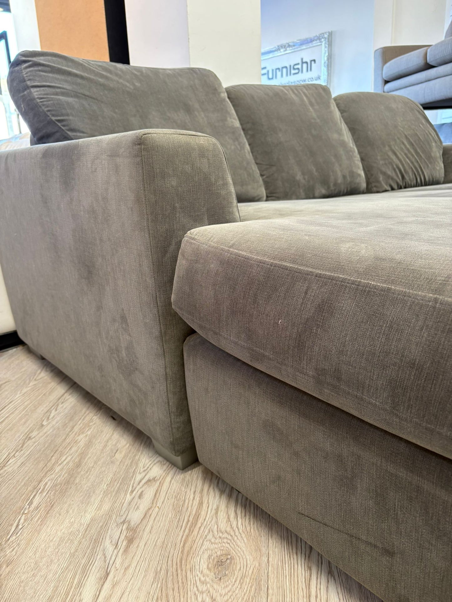 DFS Non Quilted Orka Grey Corner Sofa (Left & Right Hand)