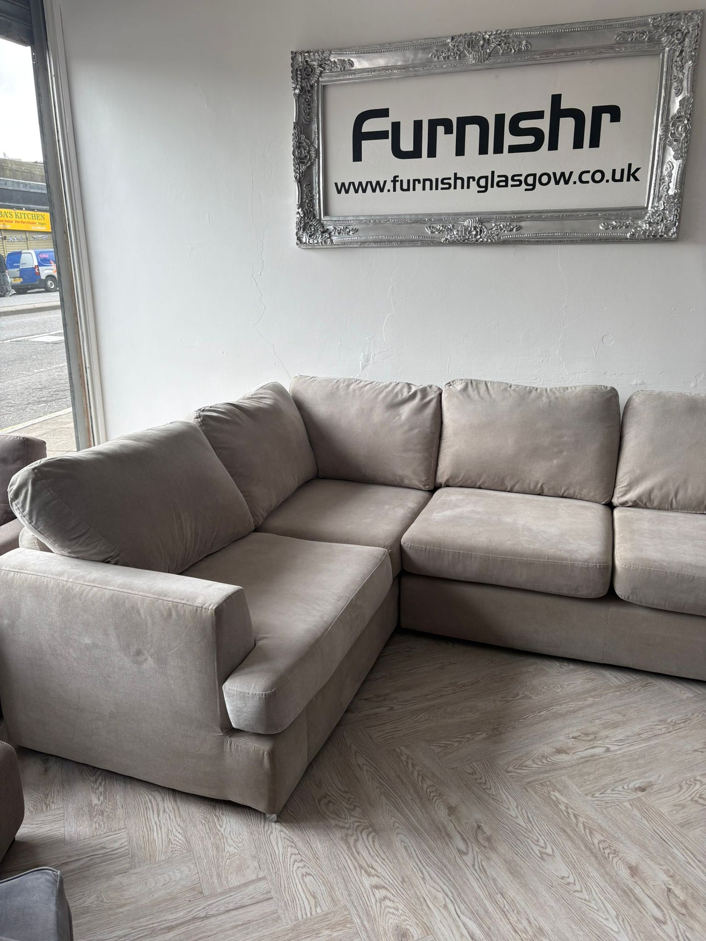 DFS Freya Greige Corner Sofa @#