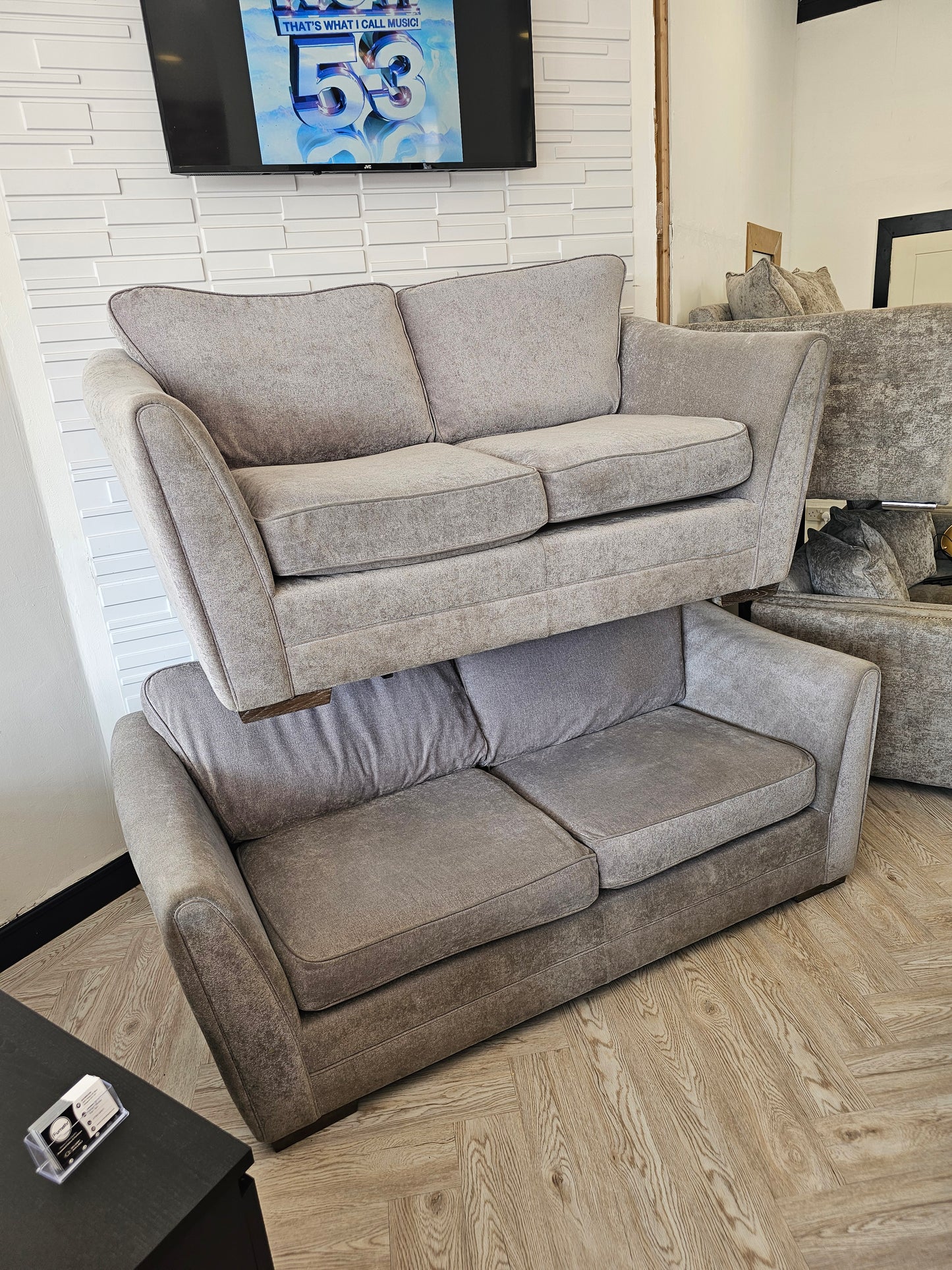 Grey Fabric 3&2 Seater Sofas @