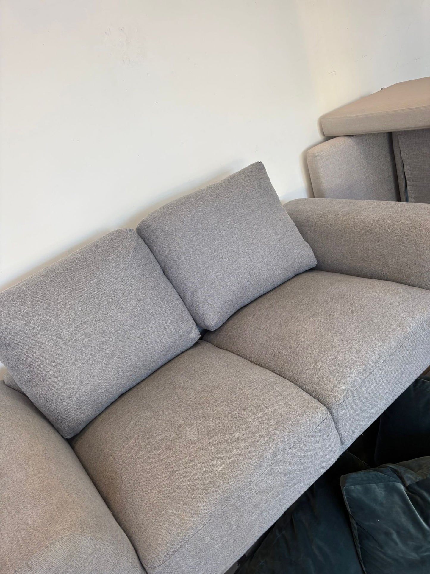 2 Seater Grey Fabric Sofa