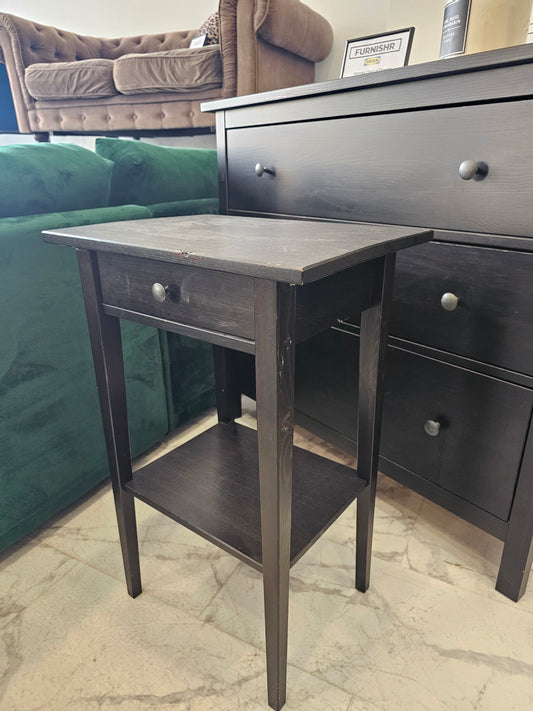 Ikea Hemnes Nightstand 1 Drawer Chest in Brown/Black (scratch hence lower price) A