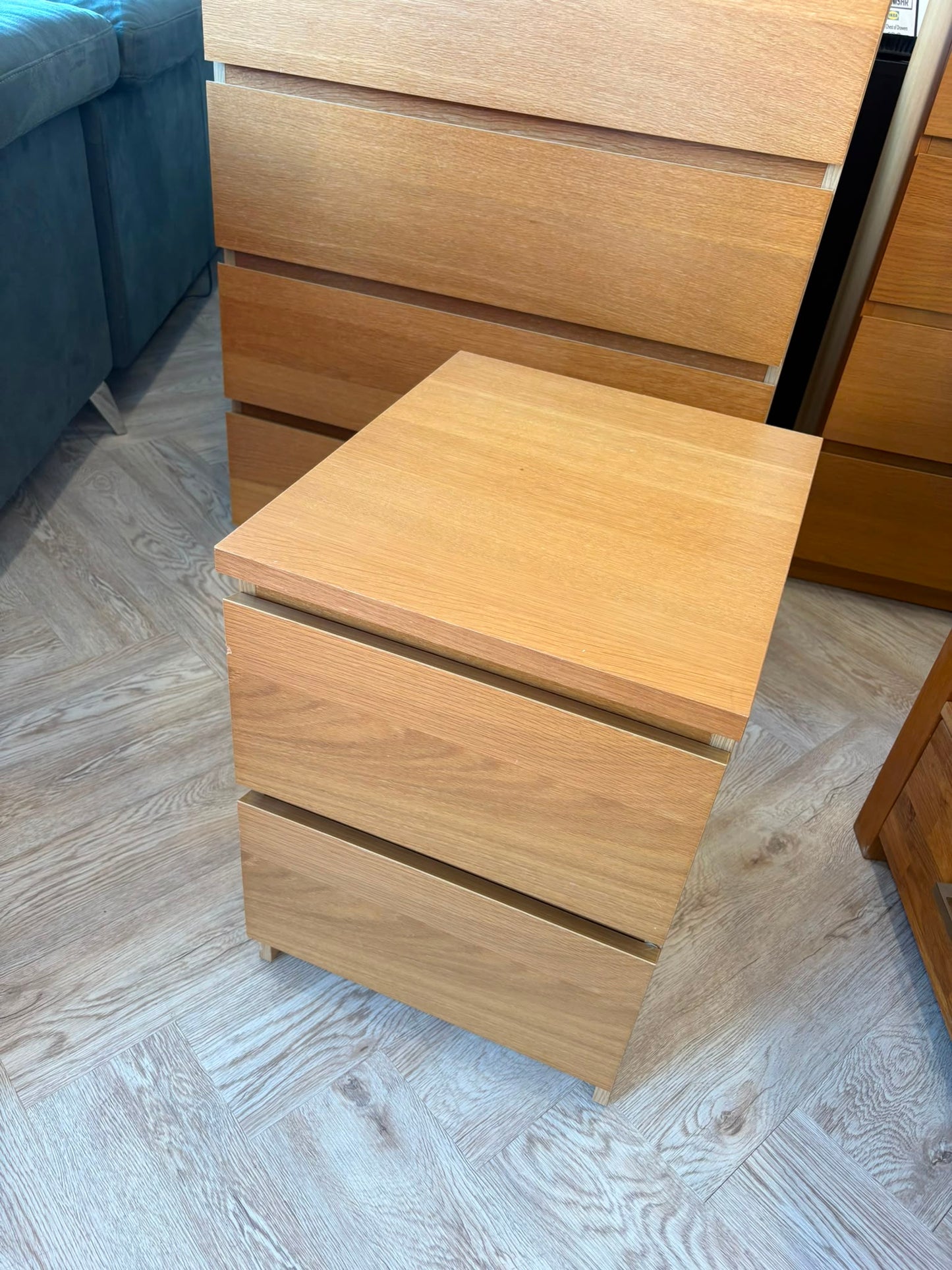 Ikea Malm Oak 2 Drawer Chest #