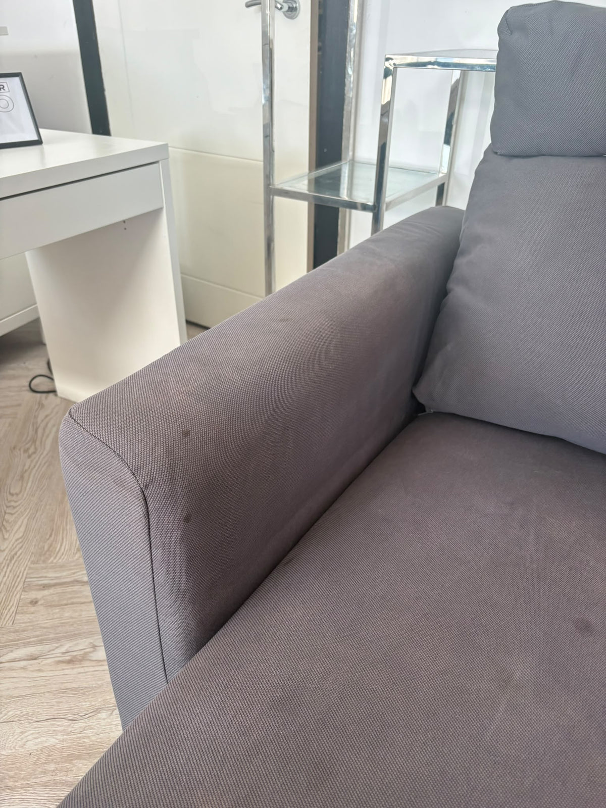 CLEARANCE Ikea Grey Corner Sofa with Ottoman Chaise #