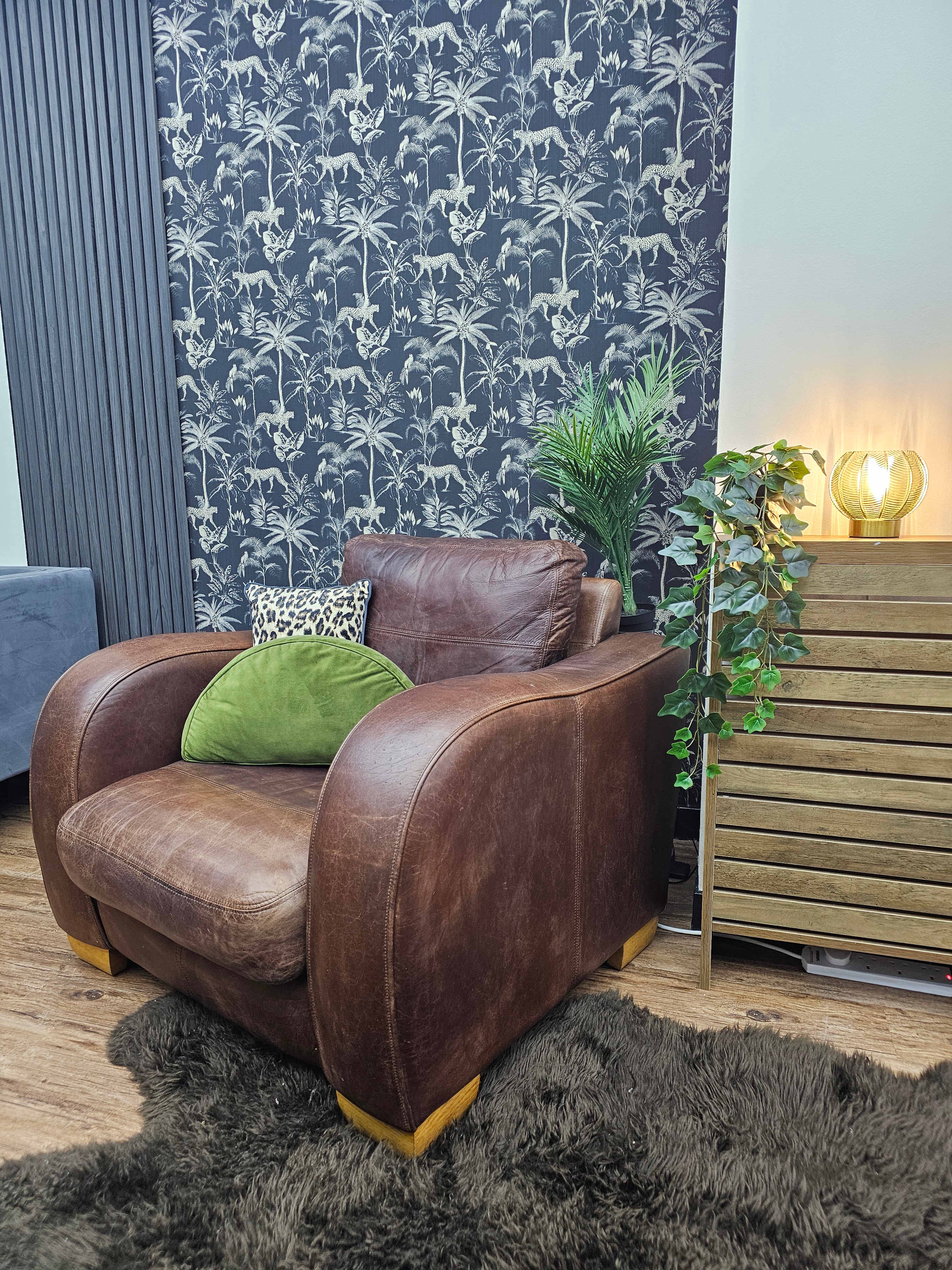 Distressed Leather Armchair