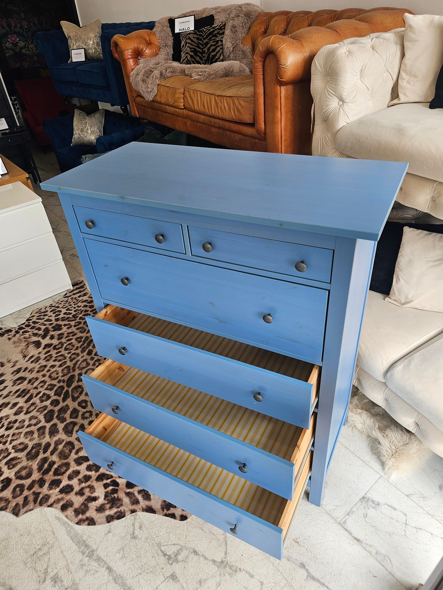 Ikea Hemnes (Discontinued Blue)Blue 6 Drawer Chest T