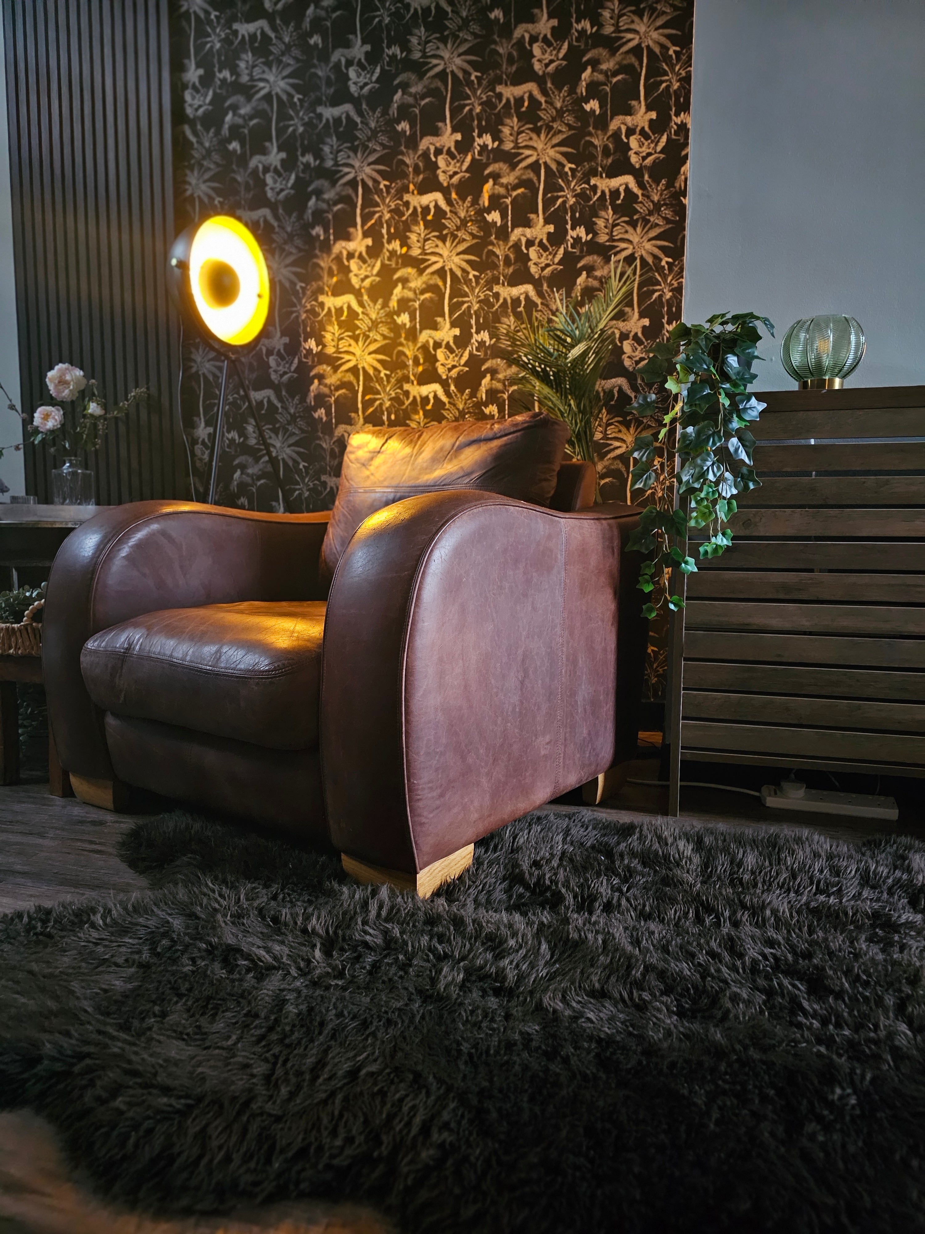 Distressed Leather Armchair