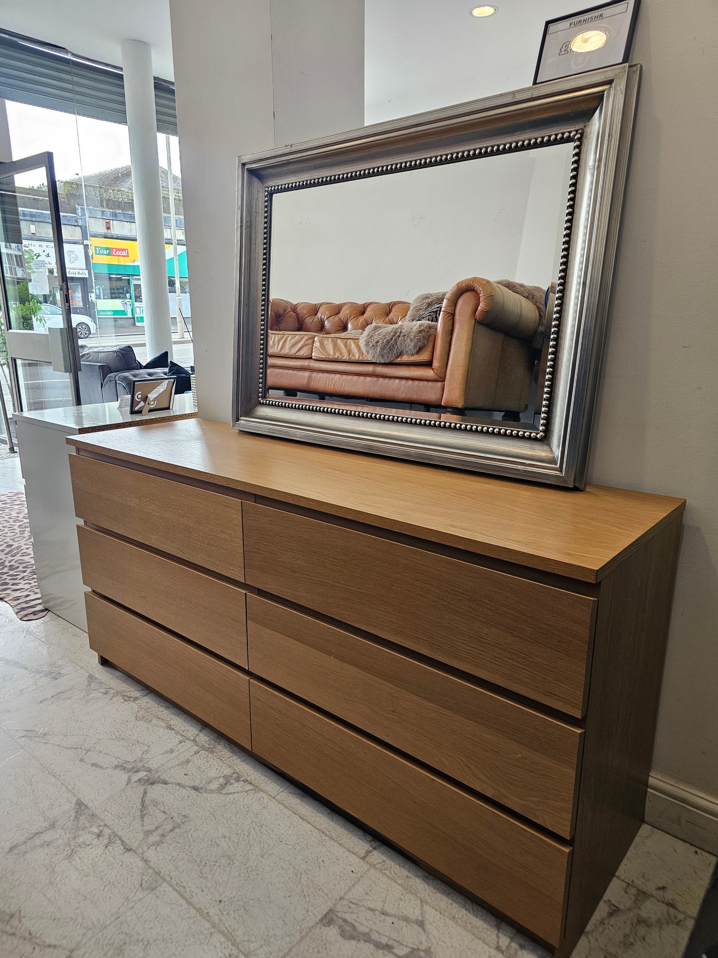 Ikea Malm Oak 6 Drawer Chest T