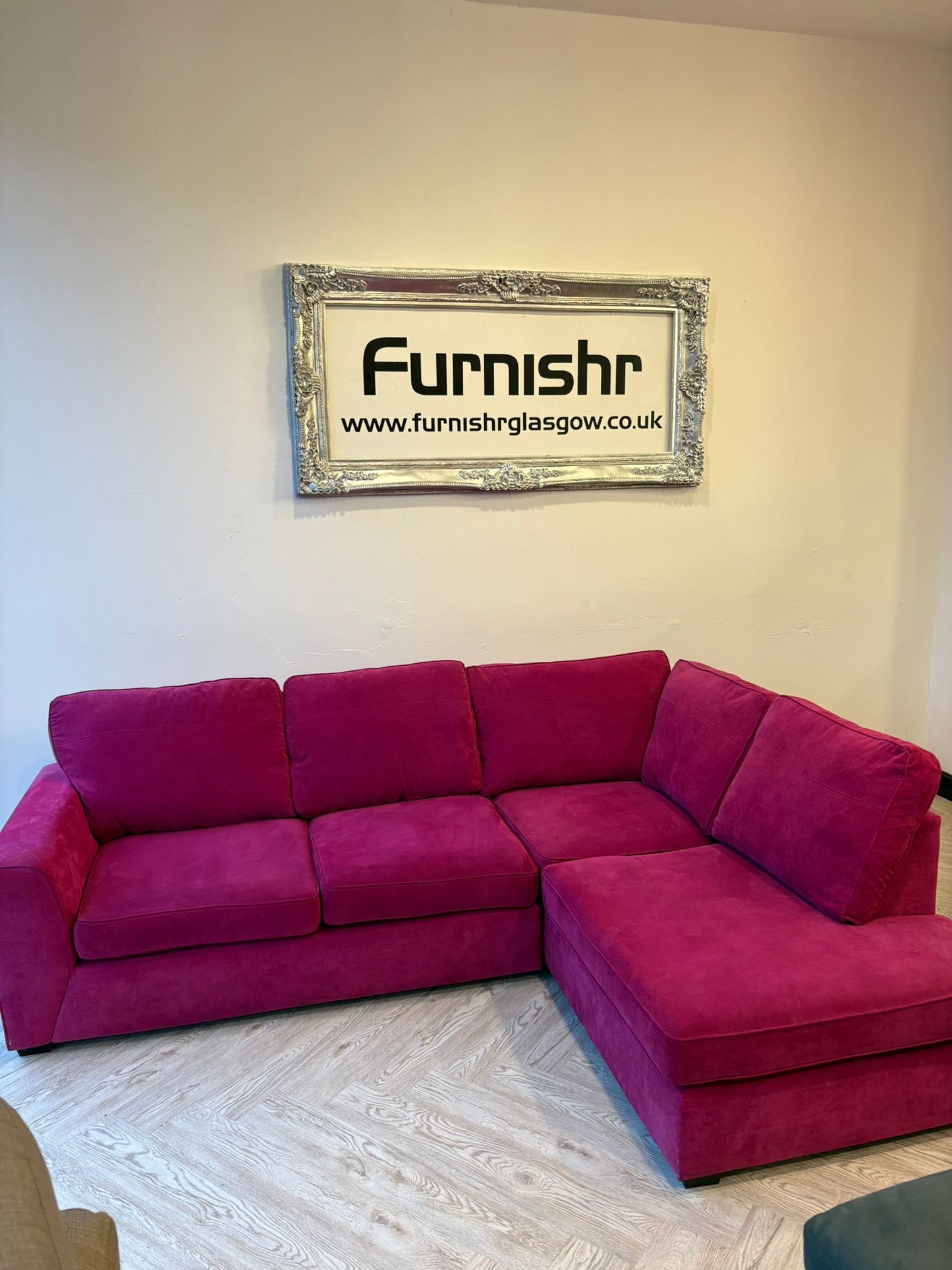DFS Orka Corner Sofa in Hot Pink (matching swivel chair also available)#