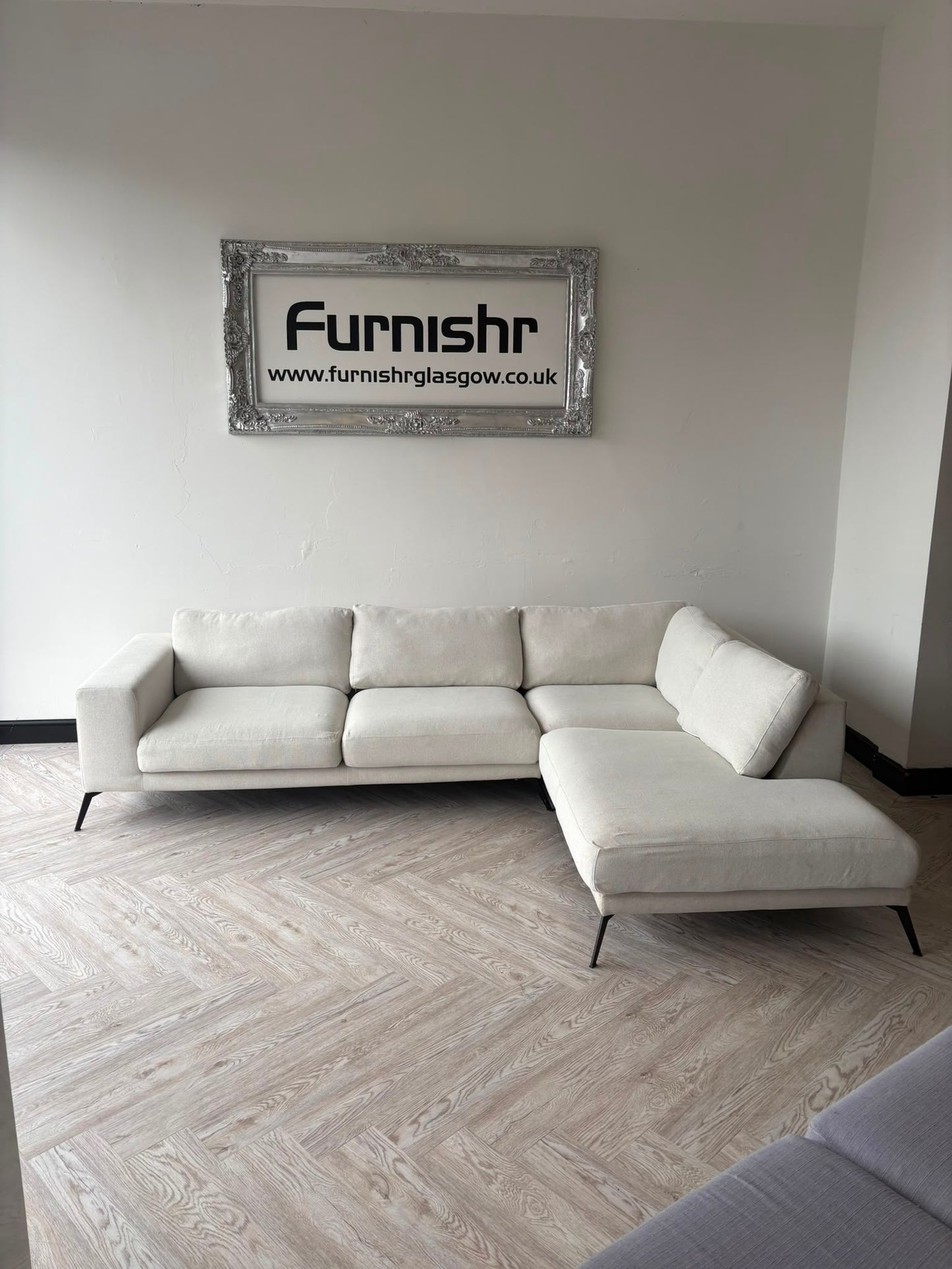 DFS Lexia Cream Fabric Corner Sofa #