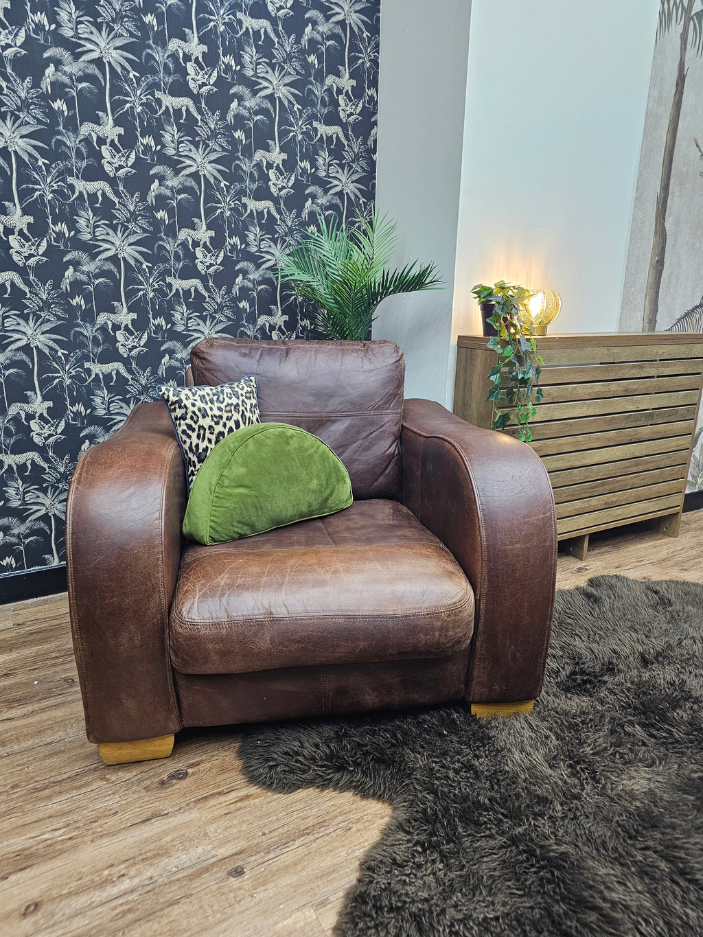 Distressed Leather Armchair