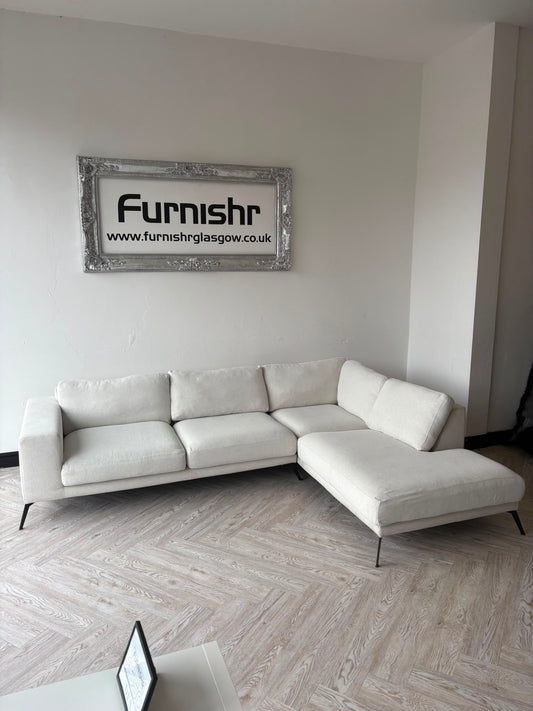 DFS Lexia Cream Fabric Corner Sofa #
