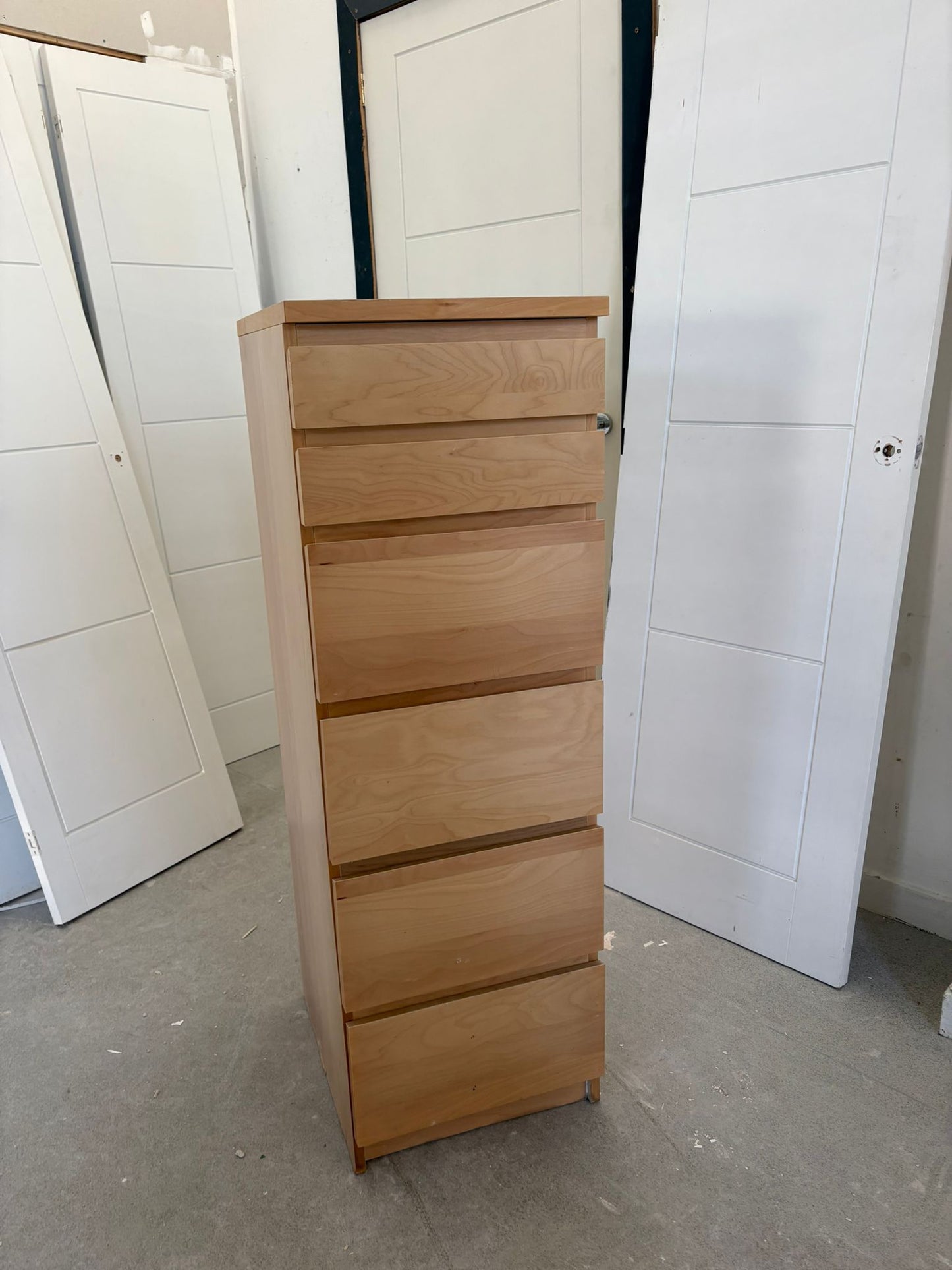 Ikea Malm Beech Tallboy Drawers with Mirror T