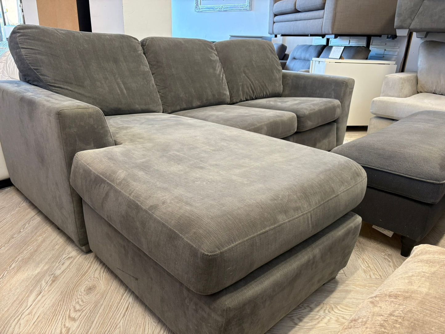 DFS Non Quilted Orka Grey Corner Sofa (Left & Right Hand)
