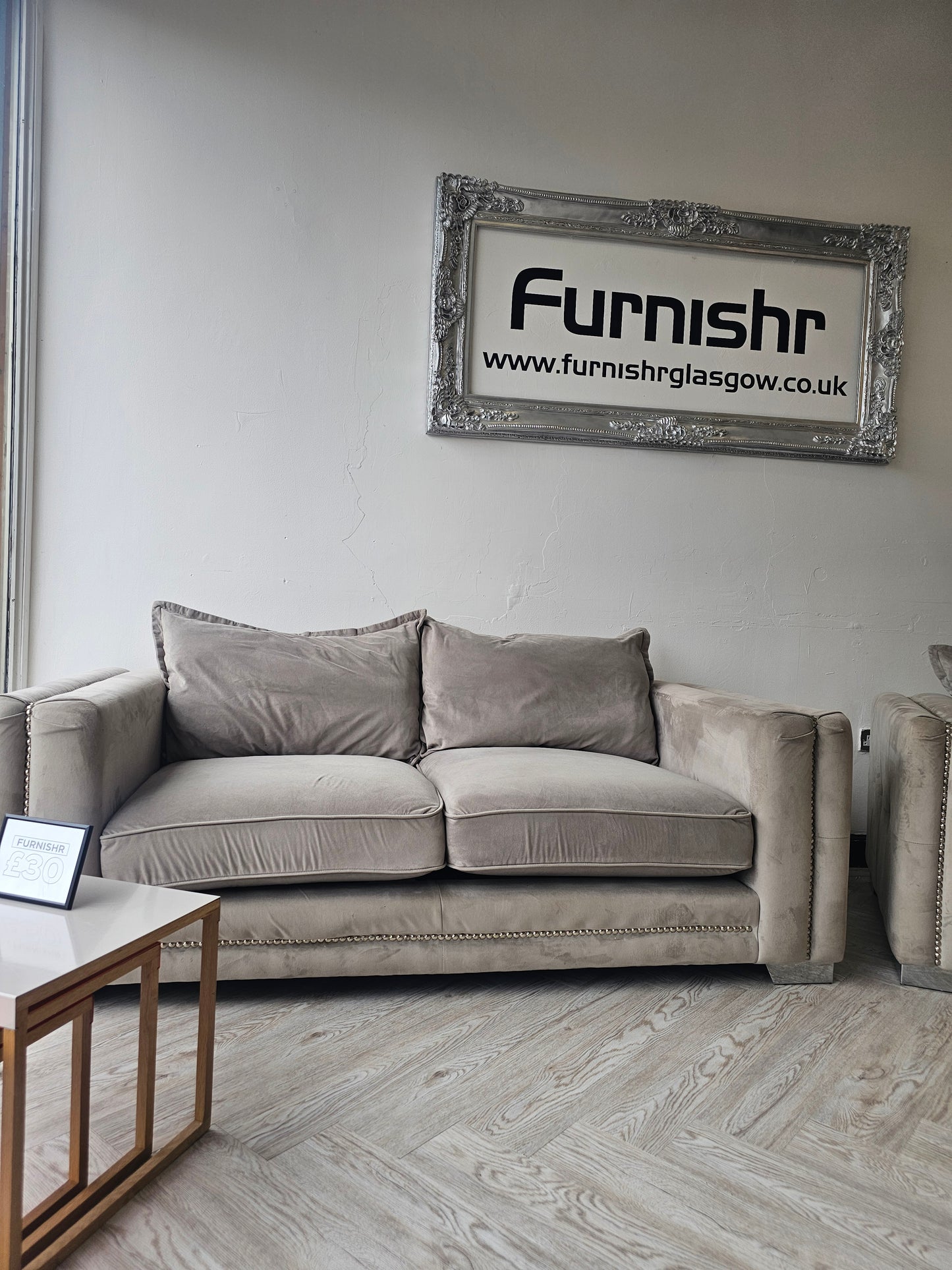ScS Laurence Llewelyn-Bowen Regency Range Greige Fabric 3 Seater Sofa & Loveseat *RRP £3100 #