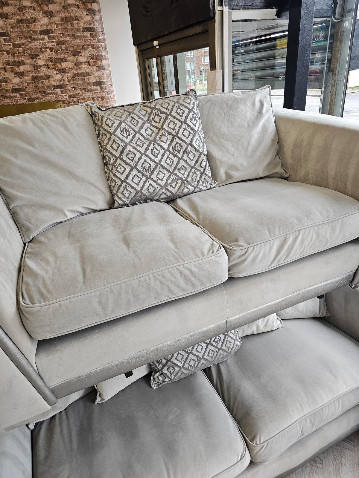 DFS Gigi Plush Grey 3 & 2 Seater Sofas #