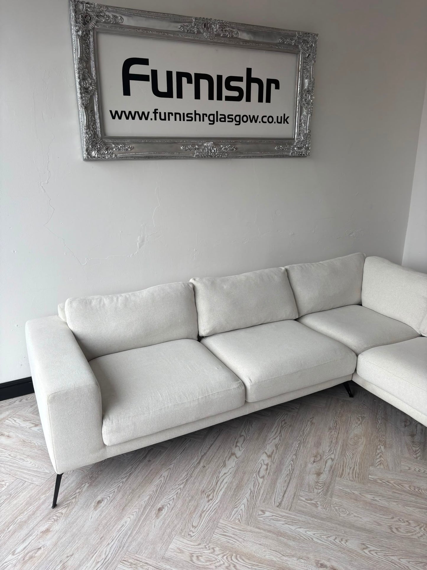 DFS Lexia Cream Fabric Corner Sofa #