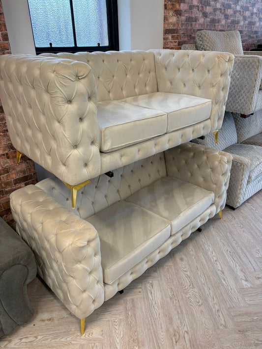 Cream Chesterfield 3 & 2 Sofas #