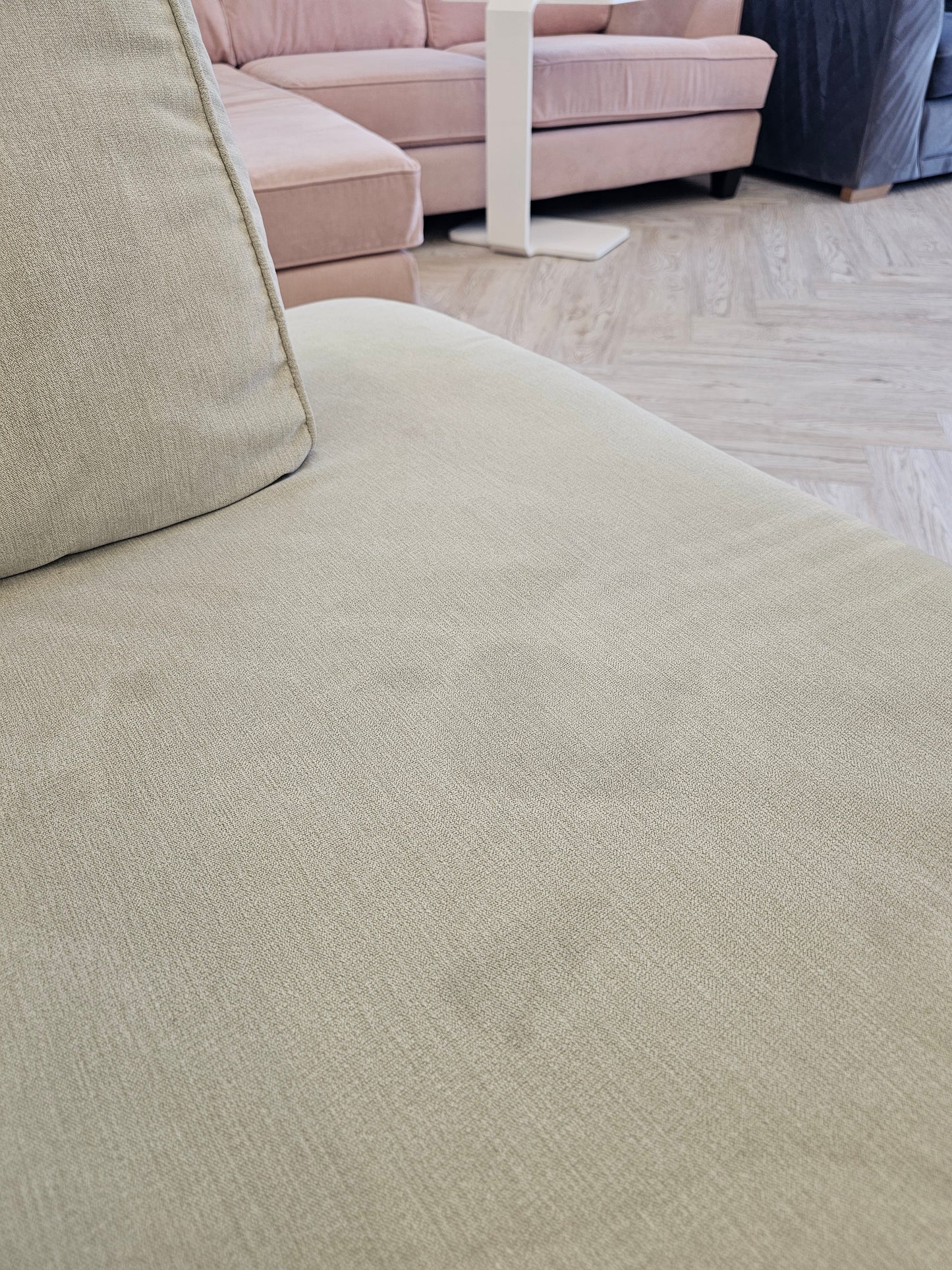 DFS Greige Orka Corner Sofa (minor imperfections hence lower price)@