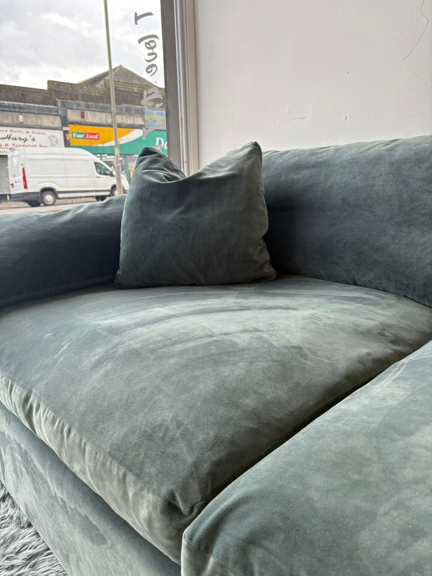 Loaf Cuddlemuffin Medium Sofa in Mermaid Plush Velvet *RRP £4095
