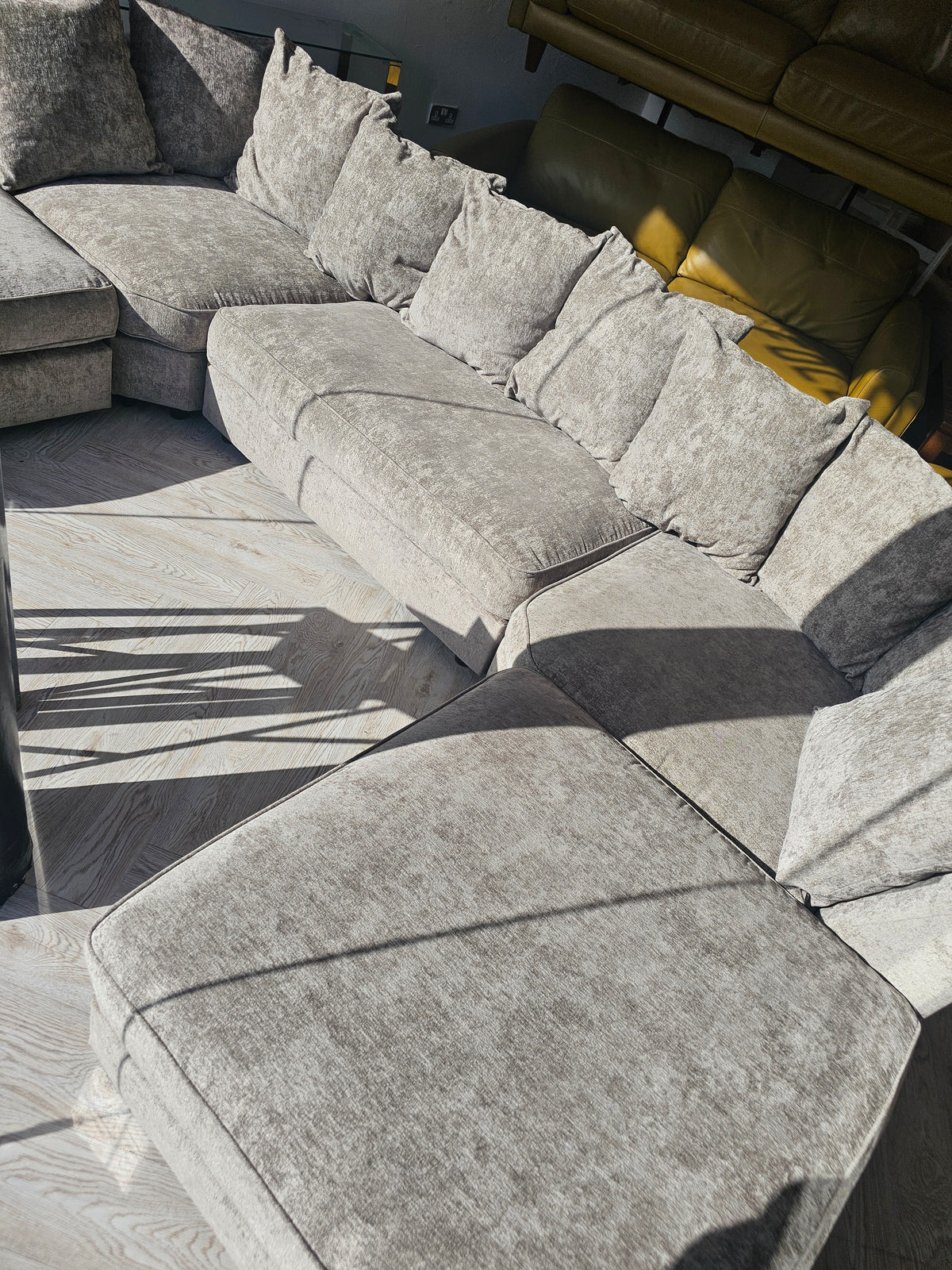 Sofaclub Bishop U-Shape Sofa in Frosty Mink Chenille @