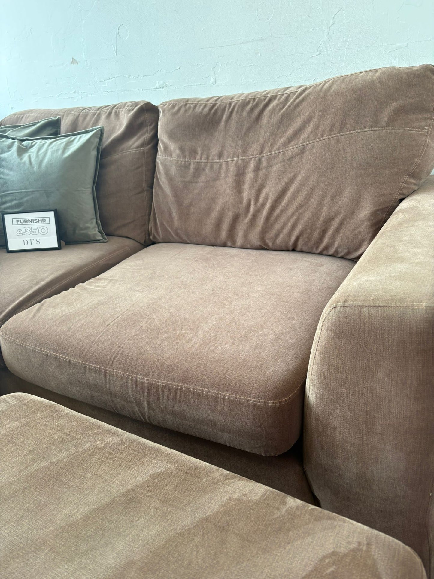 DFS Orka Mocha Corner Sofa & Ottoman B