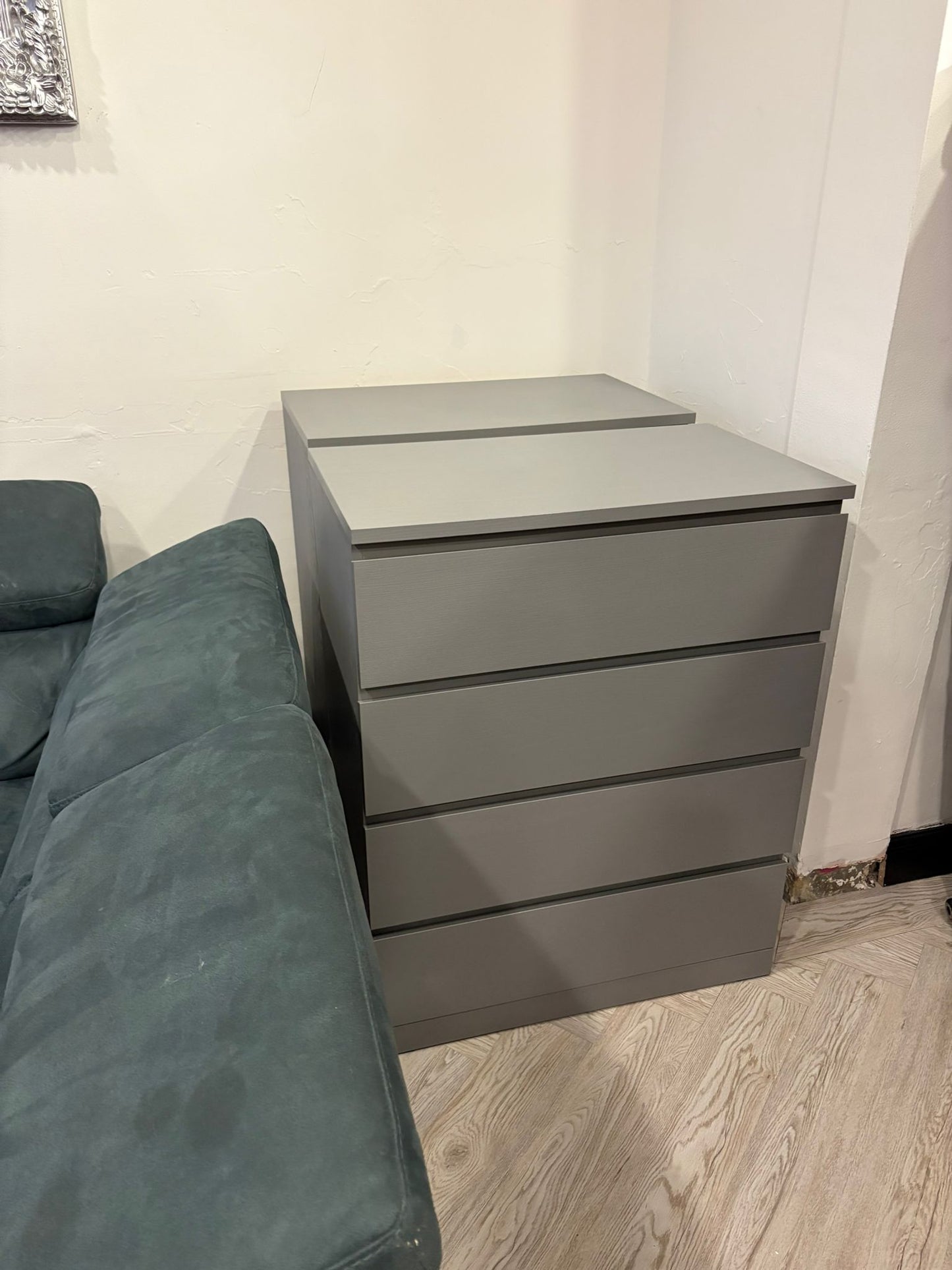 Ikea Malm Grey 4 Drawer Chest (as new condition) #