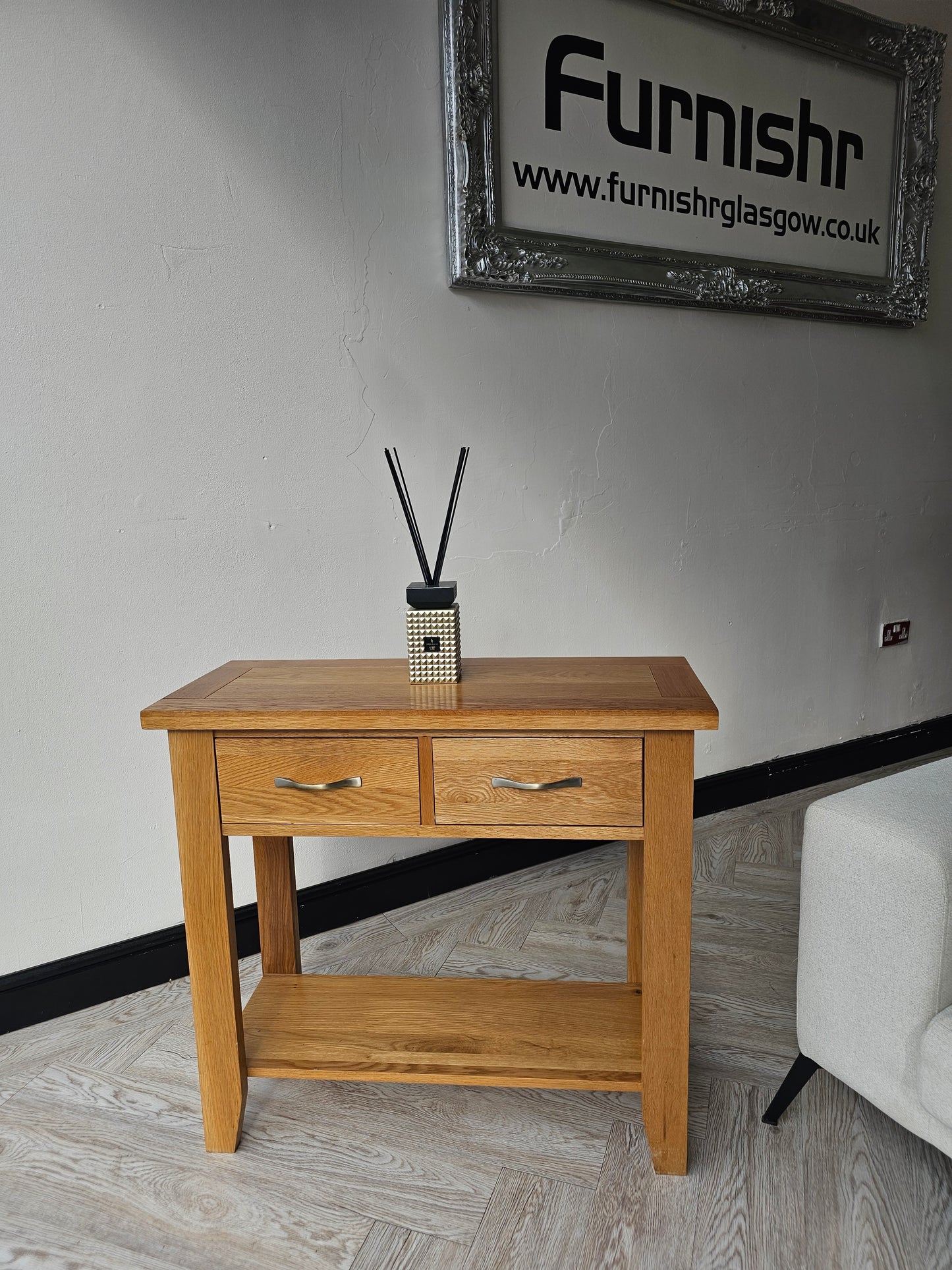 Oak Console Table 85cm width @#
