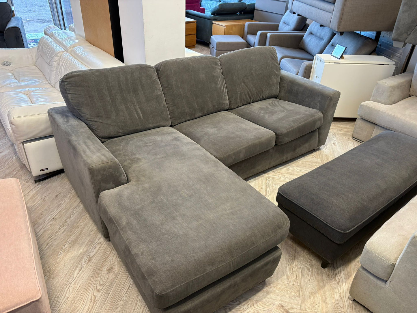 DFS Non Quilted Orka Grey Corner Sofa (Left & Right Hand)