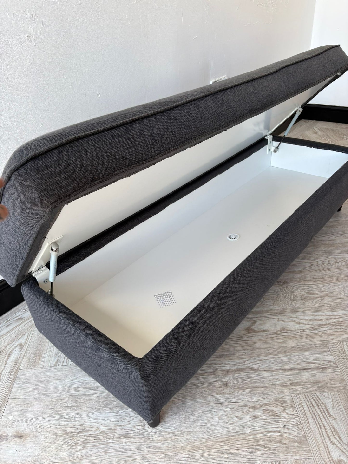 Ikea Esseboda Large Grey Bench Footstool with Storage @