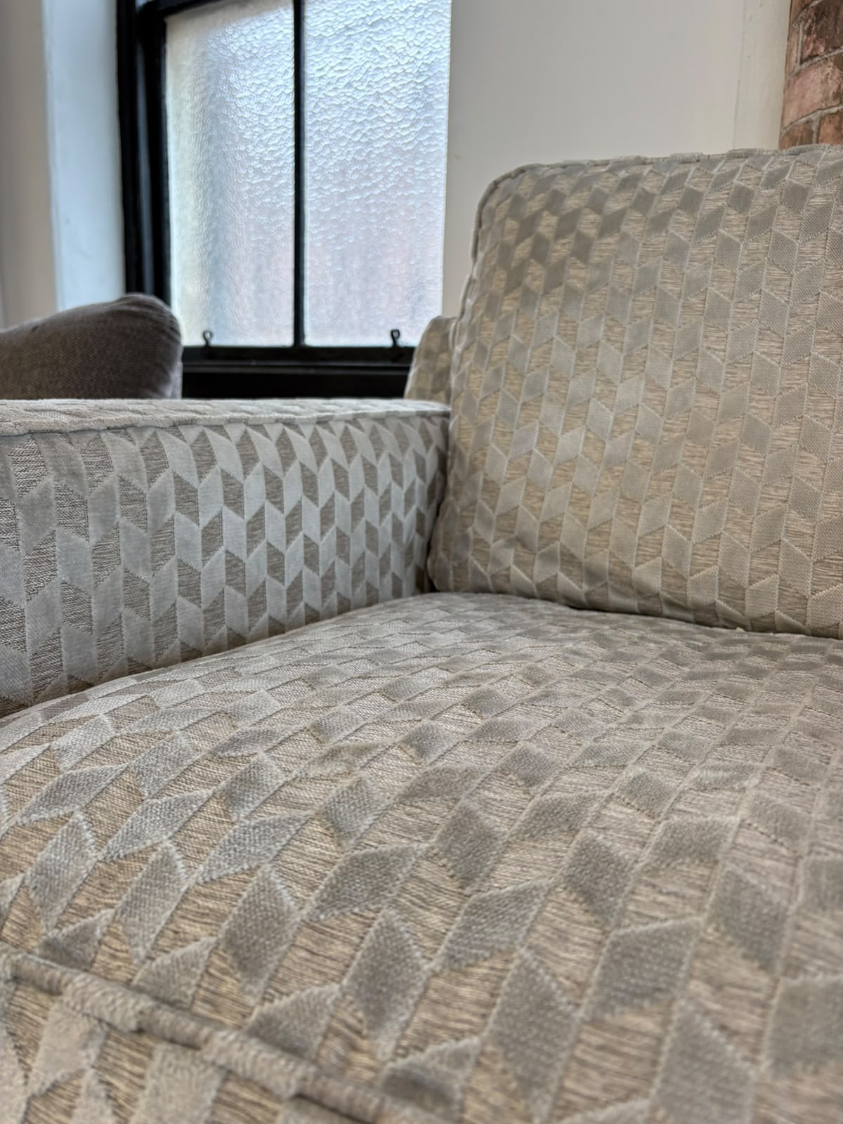Oak Furnitureland Greige/Silver 3 Seater Sofa & Loveseat @