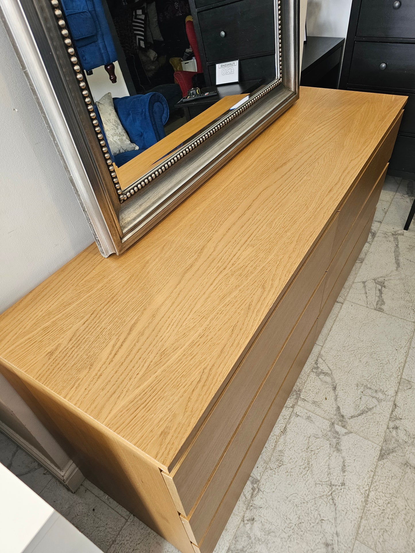 Ikea Malm Oak 6 Drawer Chest T