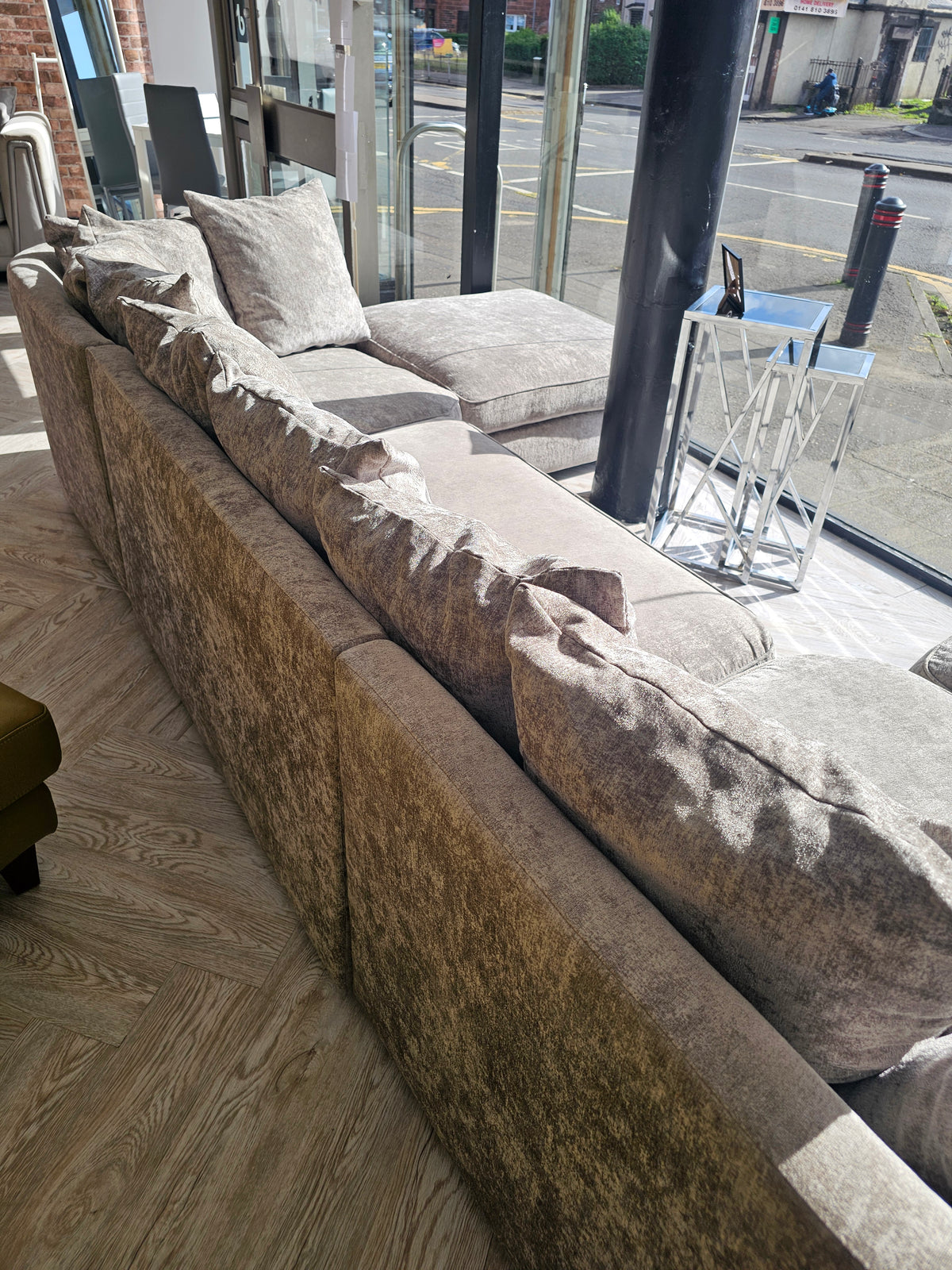 Sofaclub Bishop U-Shape Sofa in Frosty Mink Chenille @