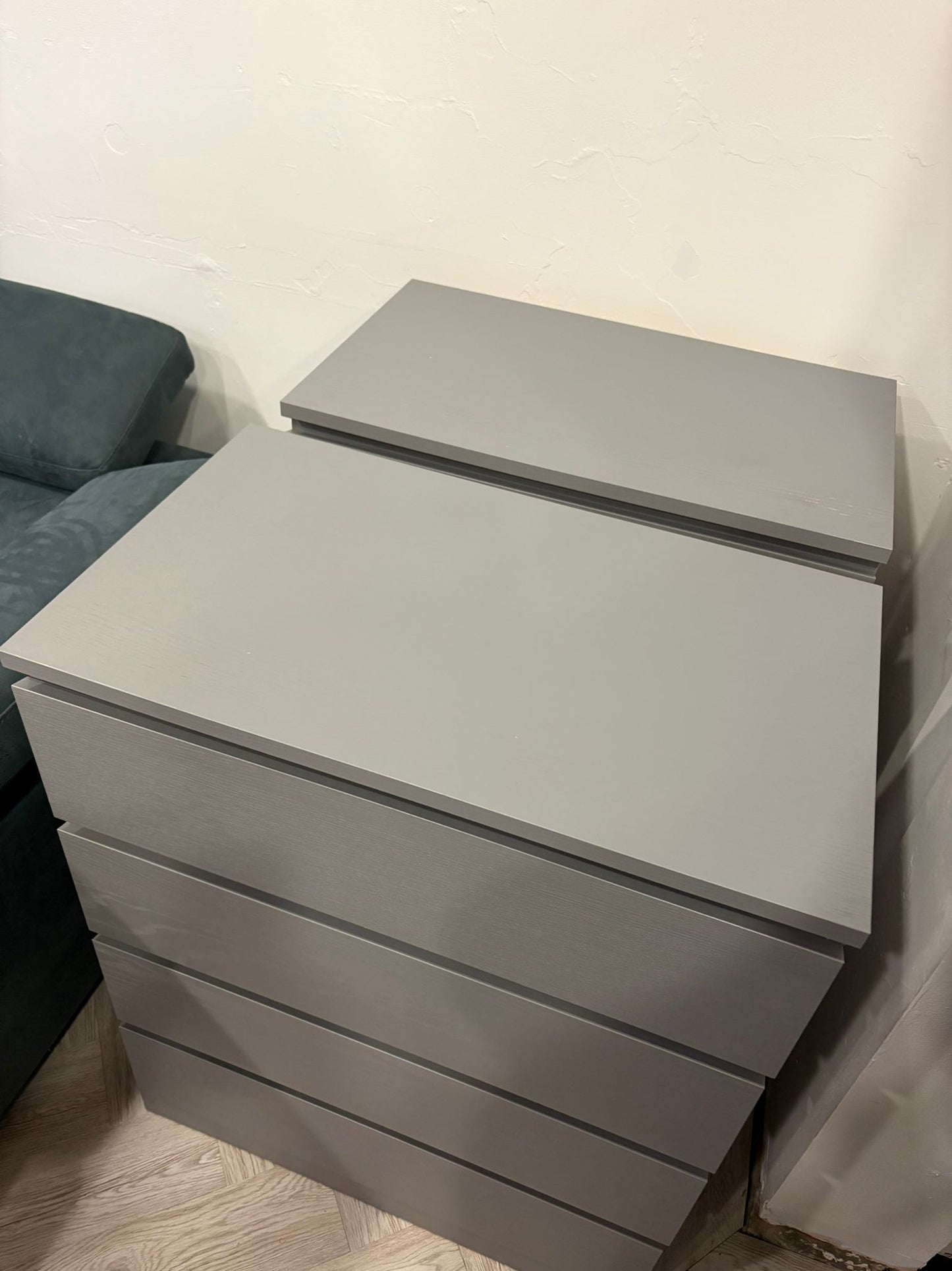 Ikea Malm Grey 4 Drawer Chest (as new condition) #