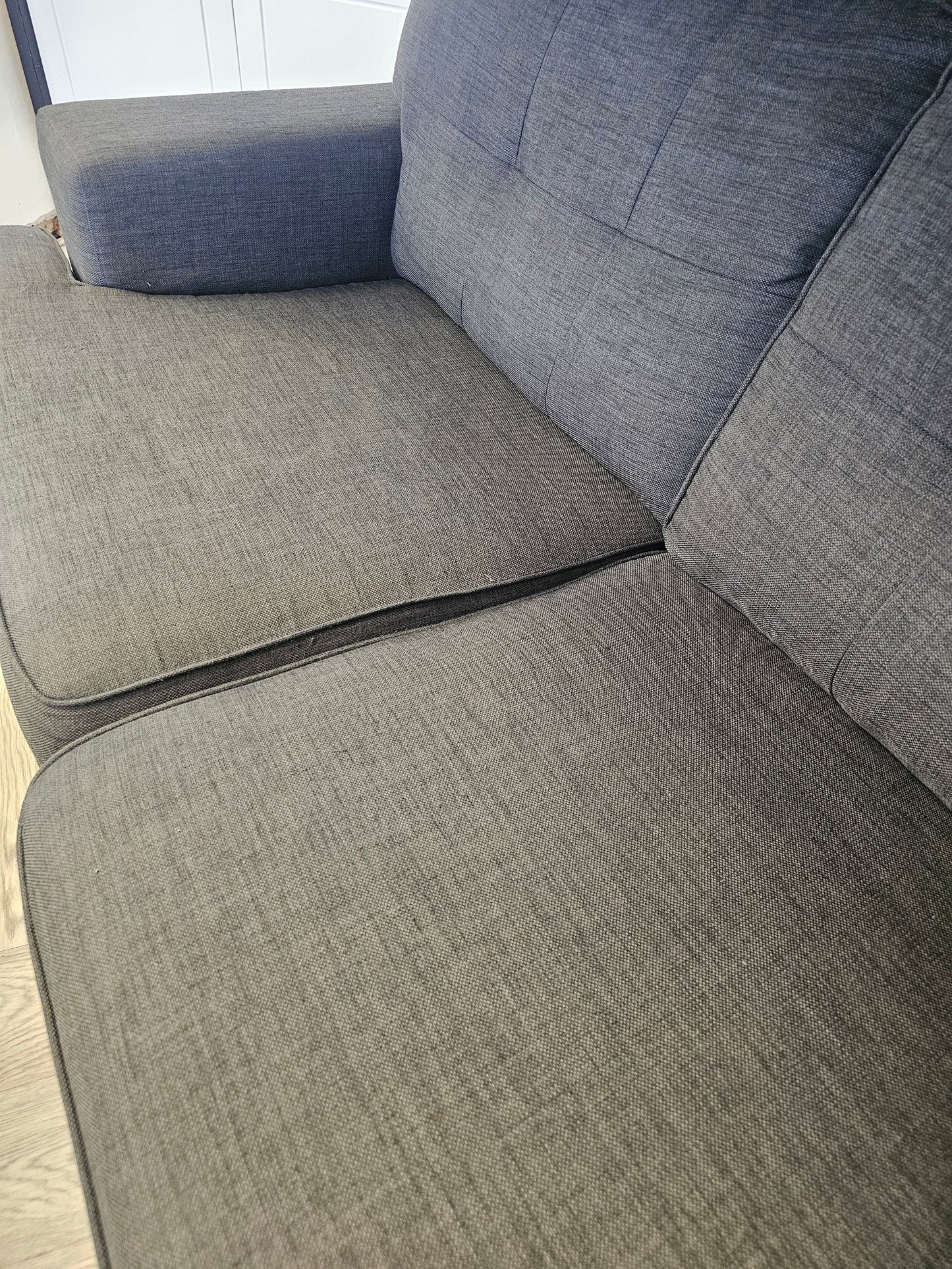 DFS Freya 3&2 Seater Charcoal Grey Sofas with Ottoman