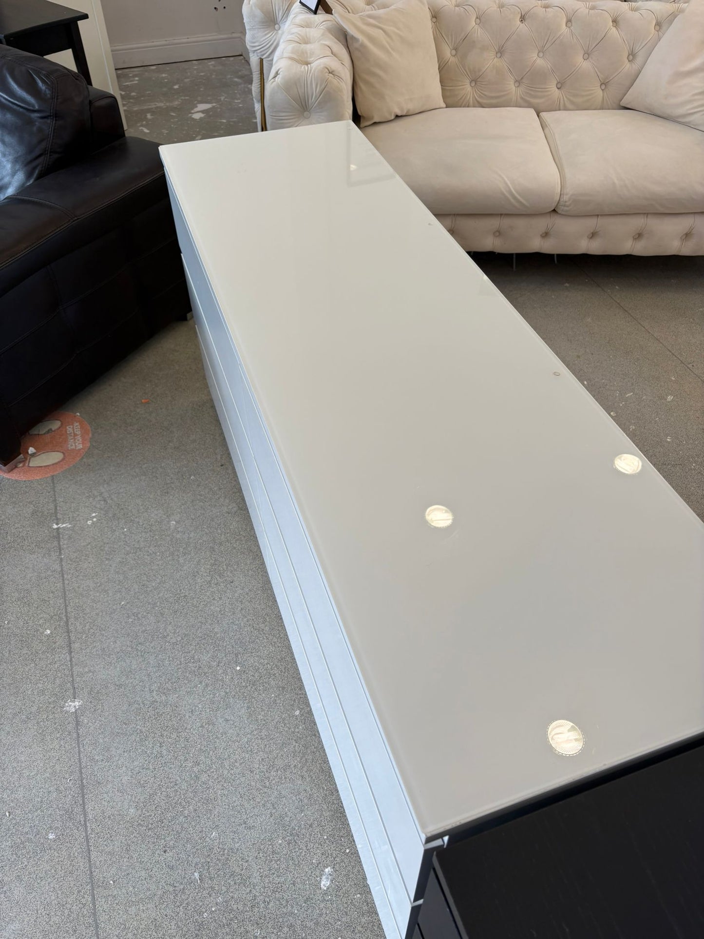 Ikea Malm White 6 Drawer Chest with Glass Top T