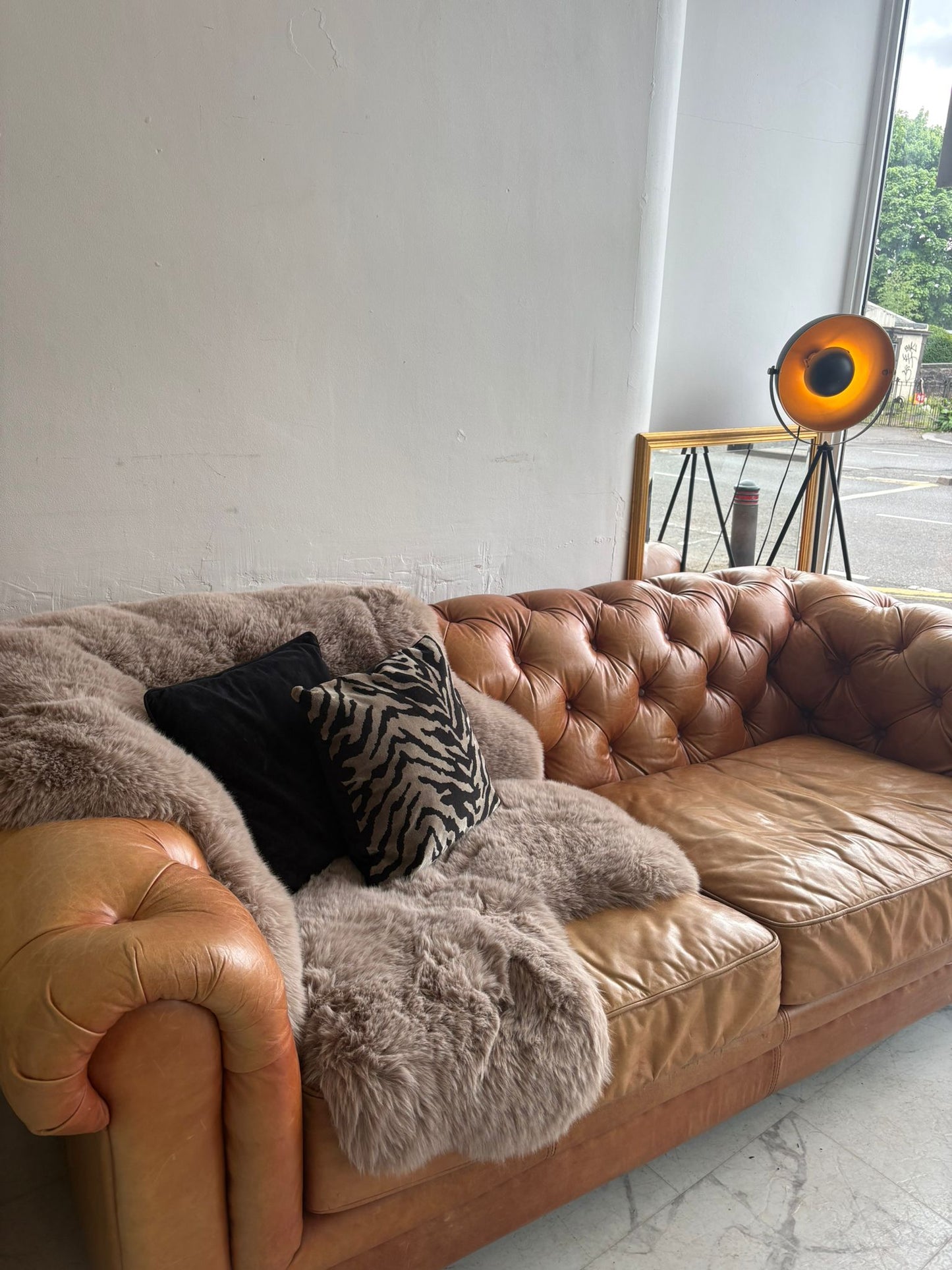 HALO Chesterfield Tan Leather 3 Seater Sofa (*RRP £2349)