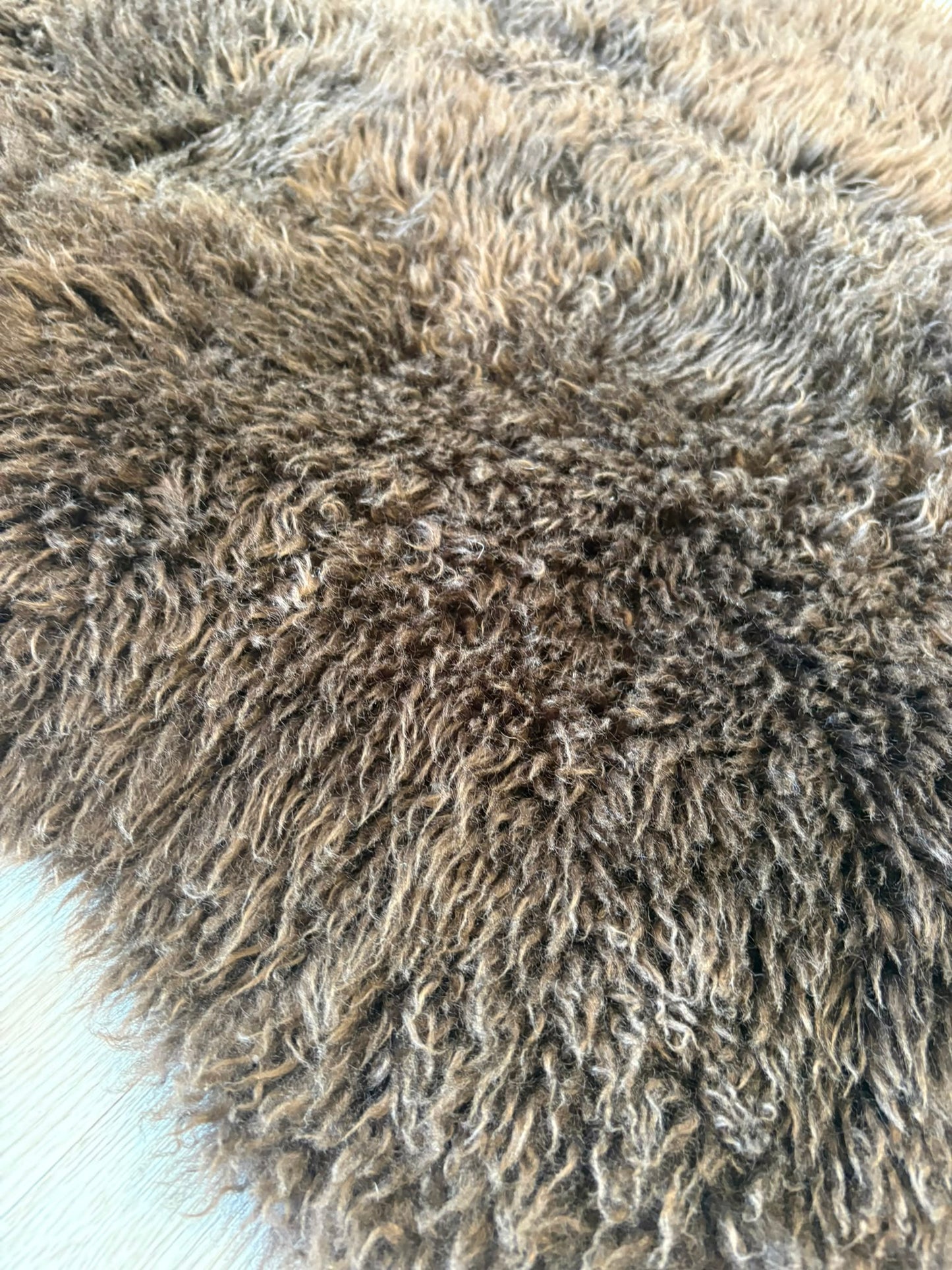 Large Chocolate Brown 100% Sheepskin Rug 160cm