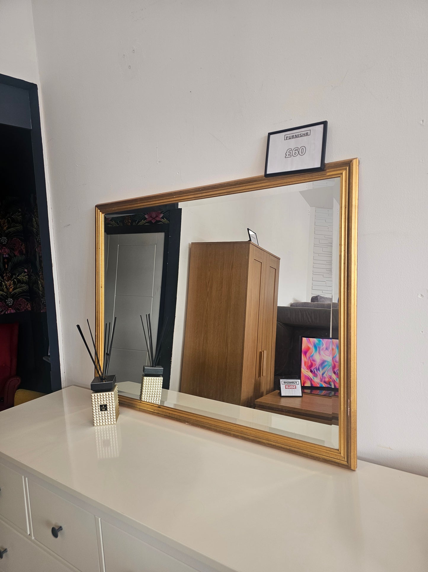 Large Gold Frame Mirror 110cm by 84cm