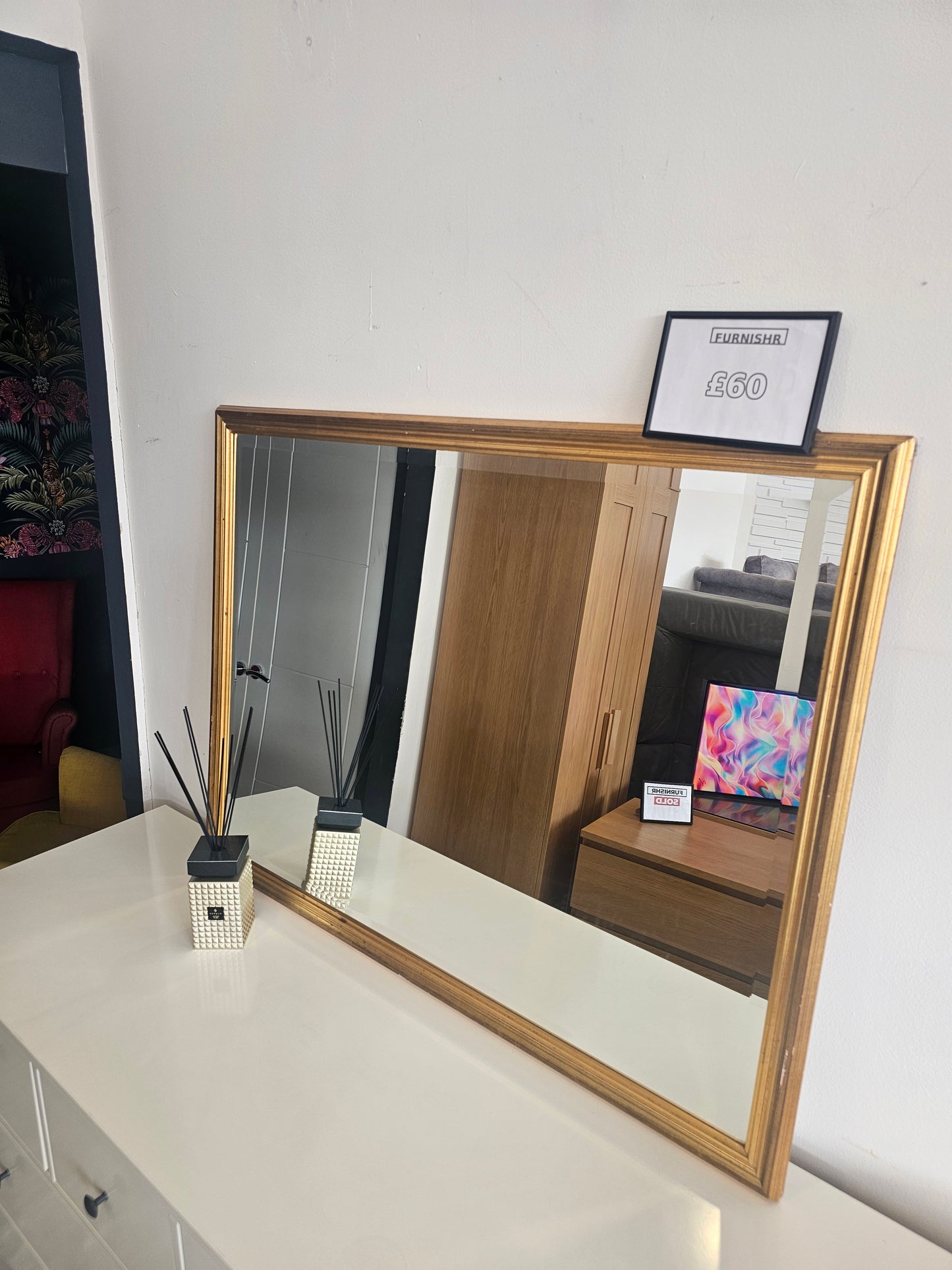 Large Gold Frame Mirror 110cm by 84cm