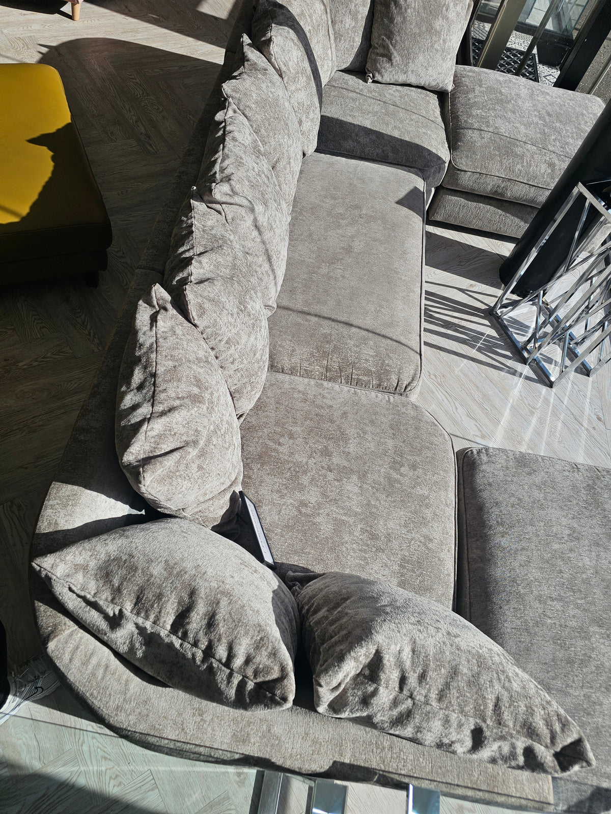 Sofaclub Bishop U-Shape Sofa in Frosty Mink Chenille @