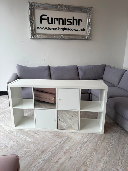 Ikea Kallax White 8 Cube Storage with Mirror Doors @#