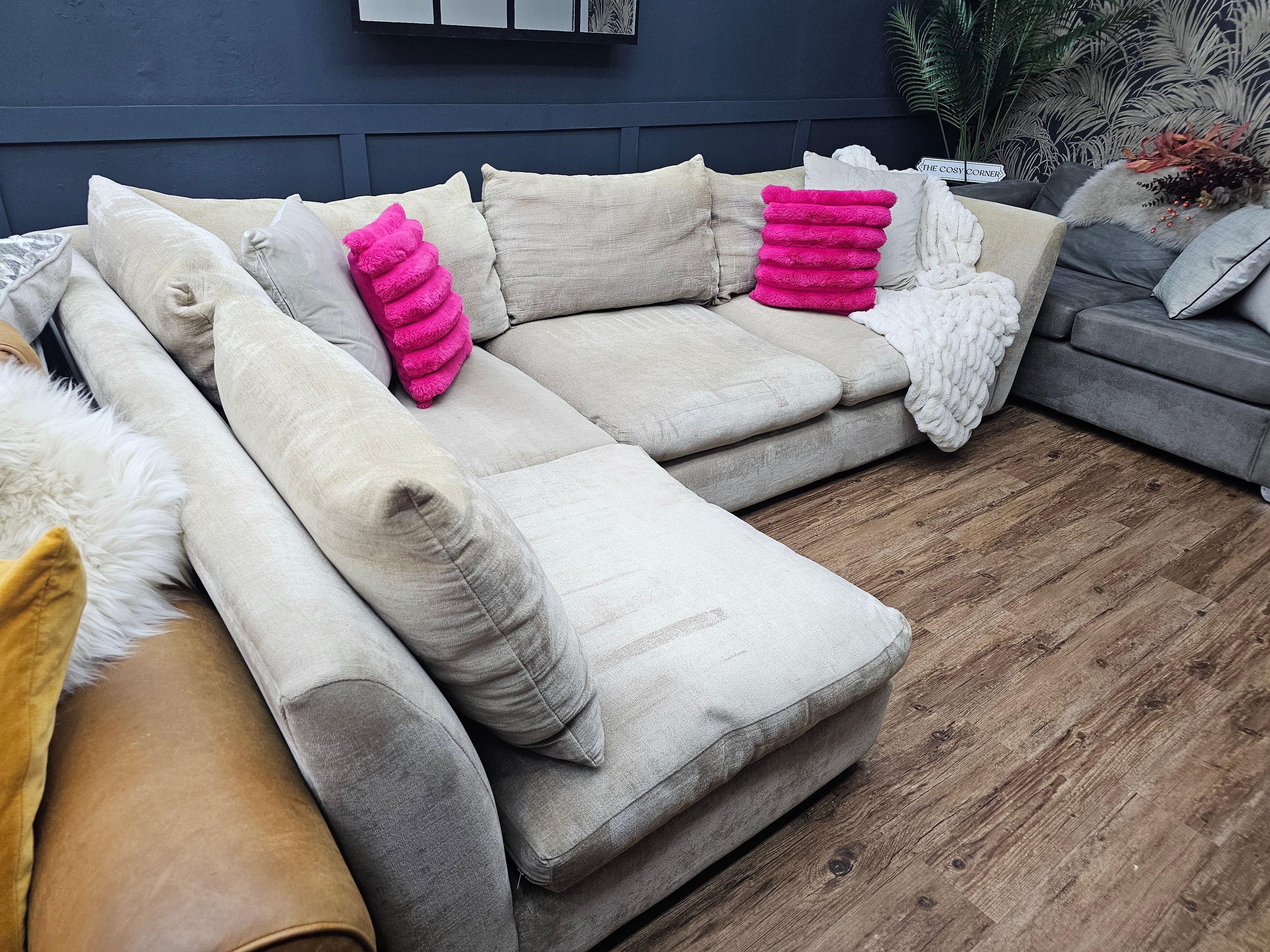 Champagne Left & Right Hand Corner Sofa