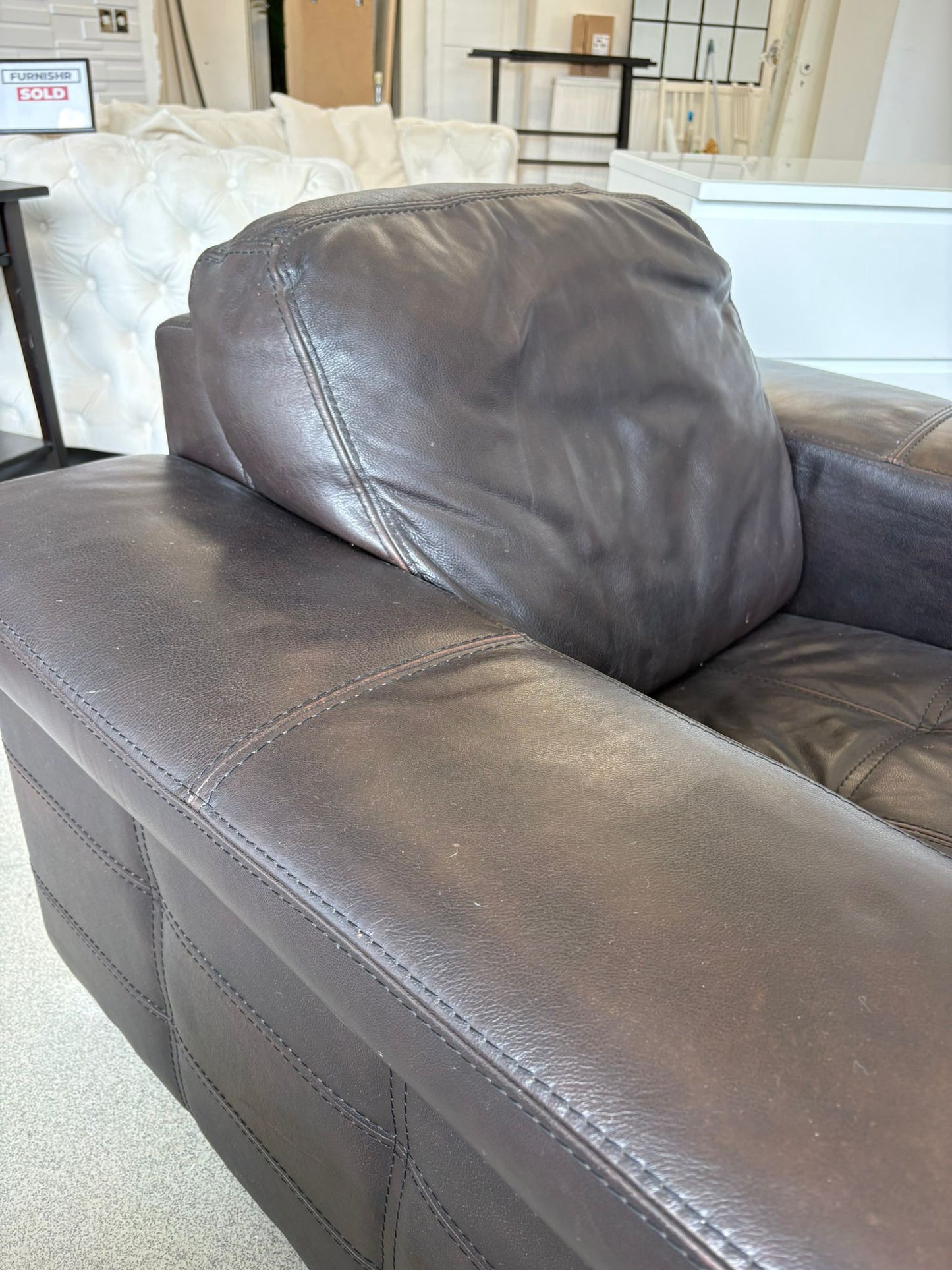 Violino Italian Leather Armchair Dark Brown
