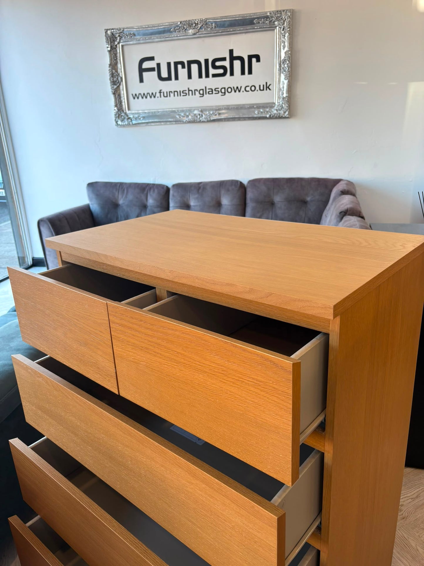 Ikea Malm Oak 6 Drawer Chest #
