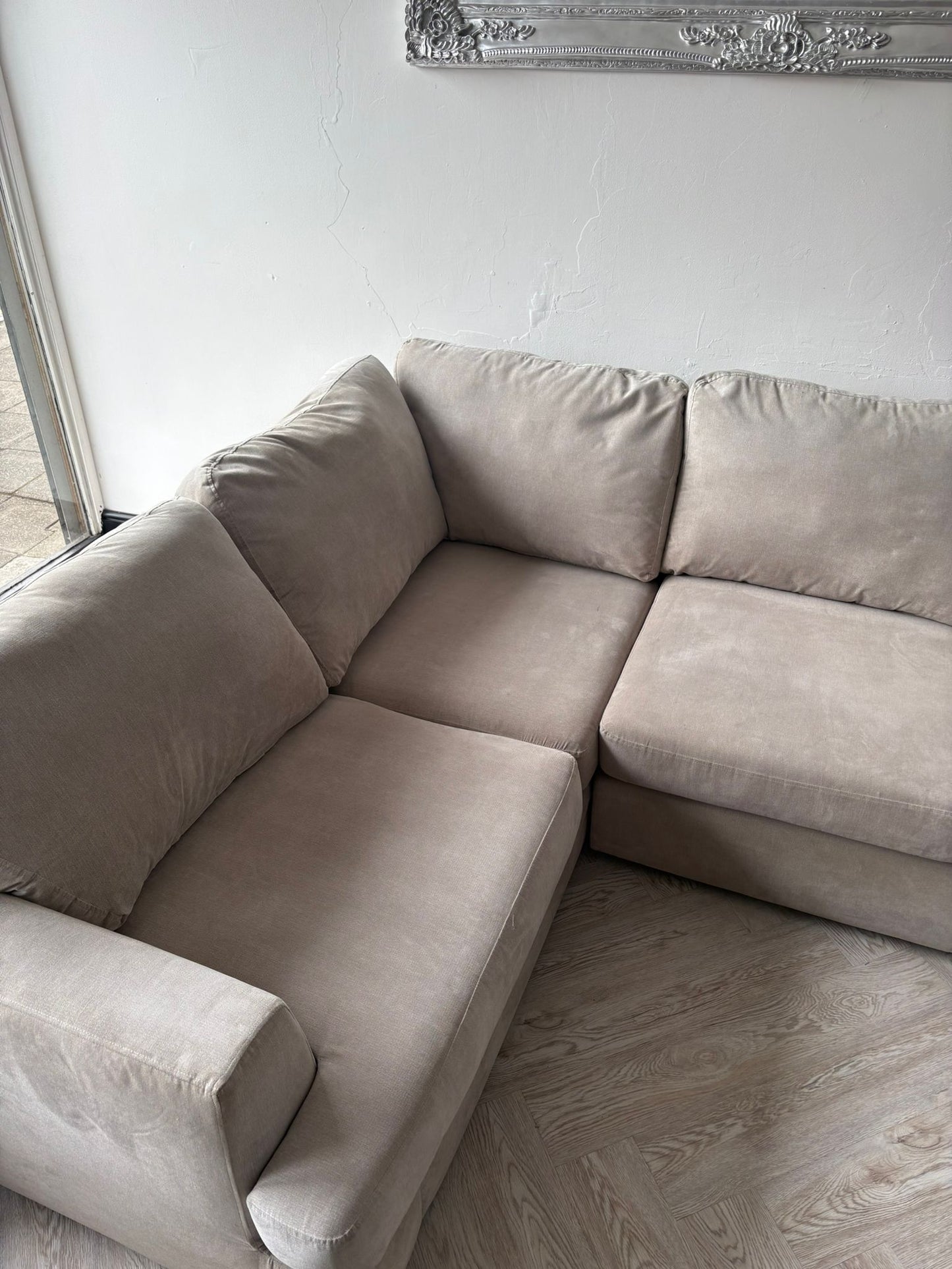 DFS Freya Greige Corner Sofa @#