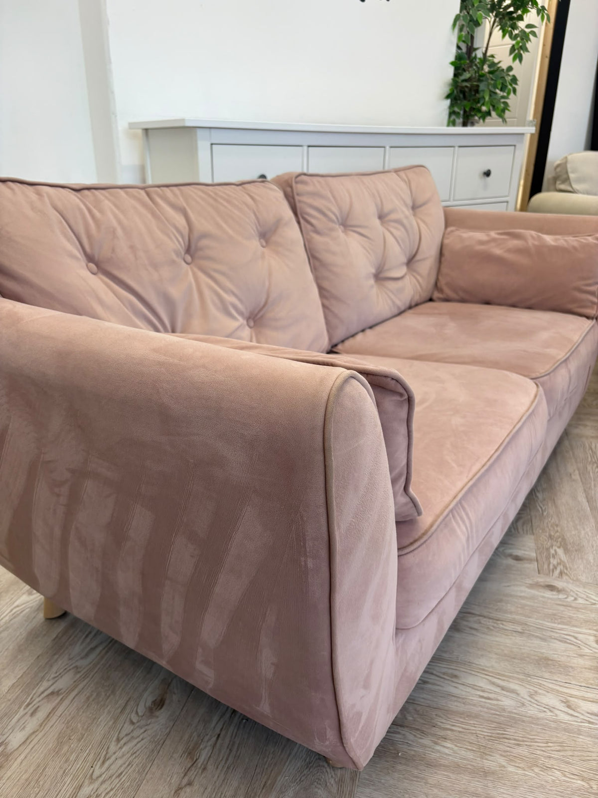 ScS Hoxton Plush Blush Pink 2 Seater Sofa & Chair #