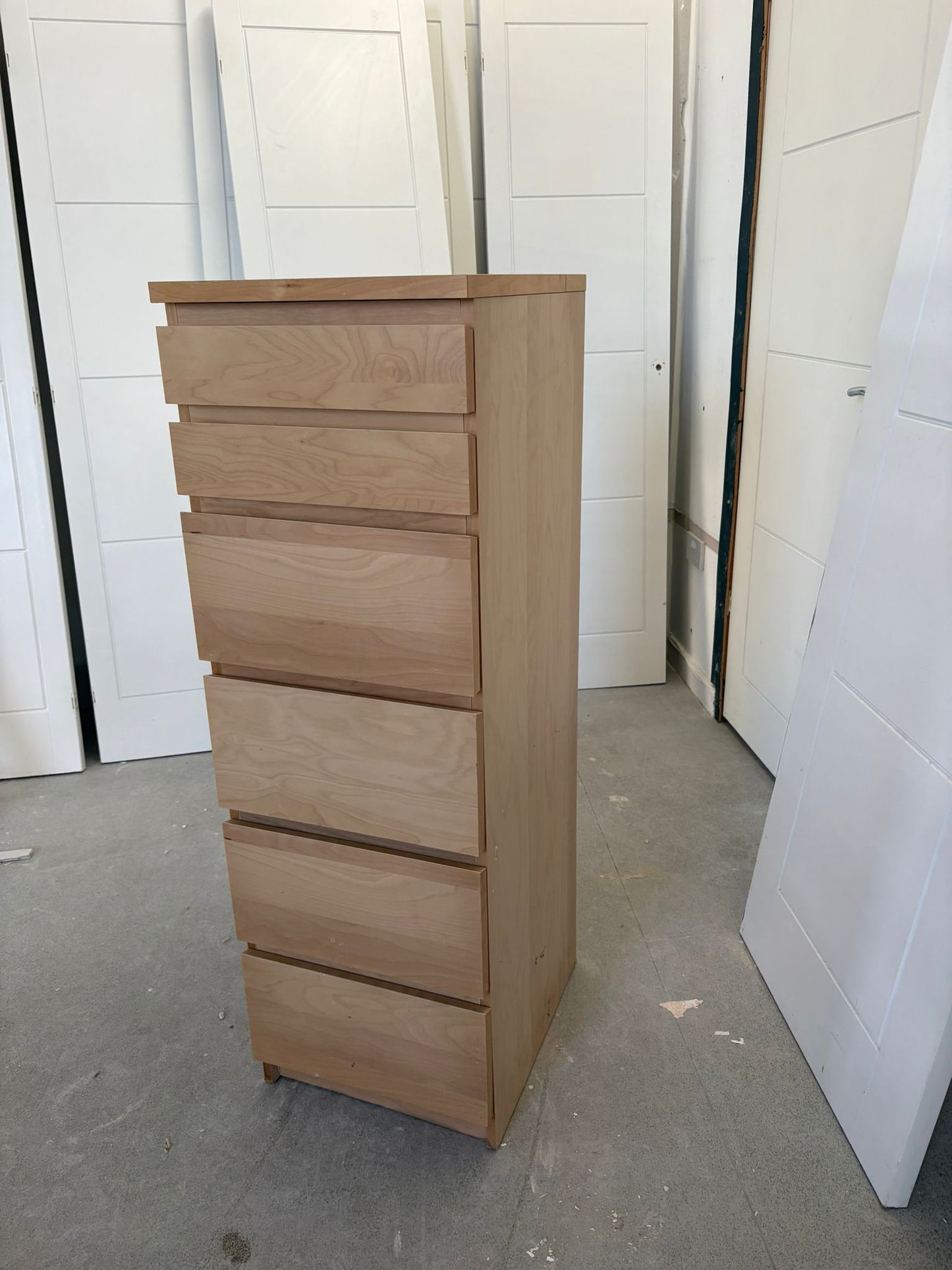 Ikea Malm Beech Tallboy Drawers with Mirror T